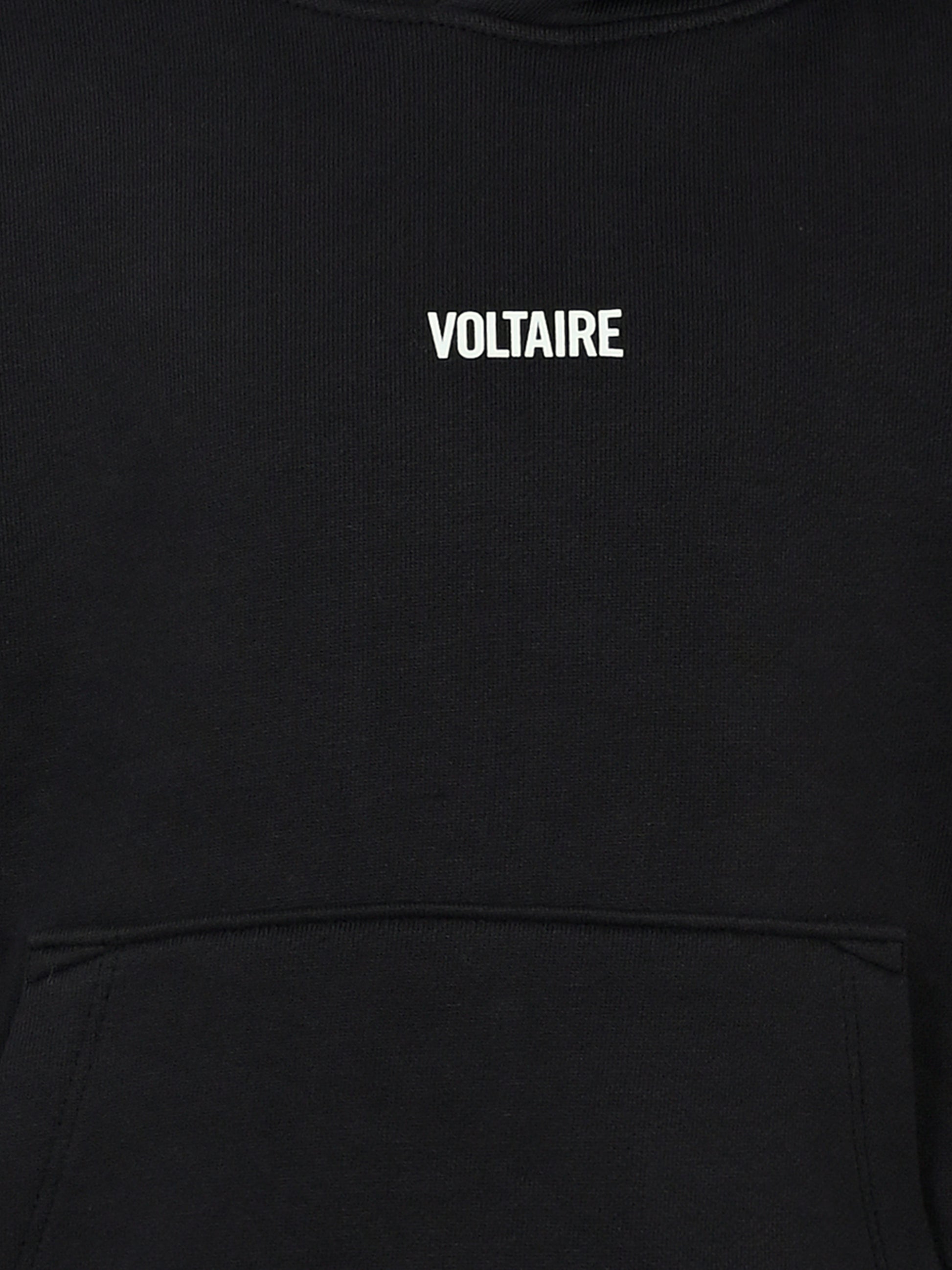 Felpa nera per bambini con logo e stampa,Zadig & Voltaire Kids,X60172 09B