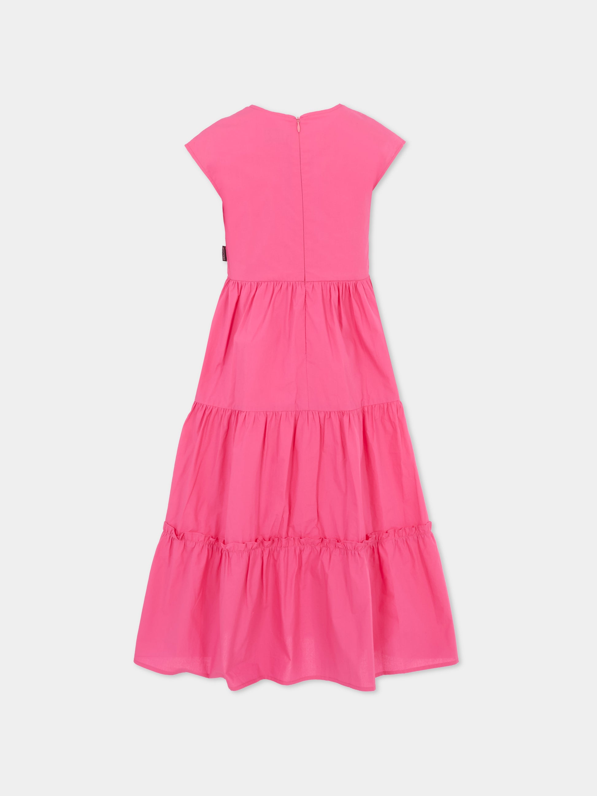 Vestito fucsia per bambina con Teddy Bear,Moschino Kids,HAV0EF LLA12 50533