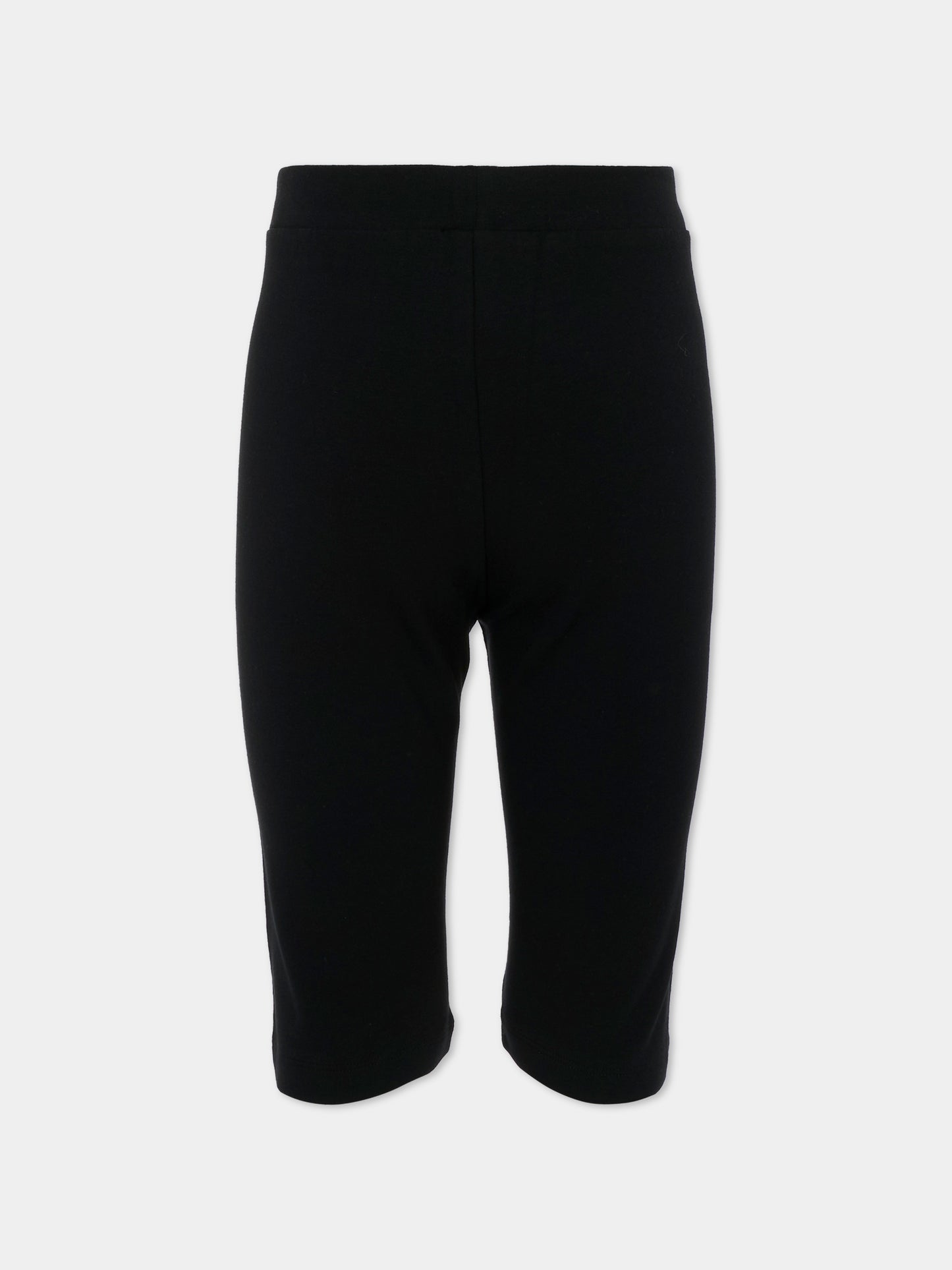 Shorts neri per bambina con logo,Moschino Kids,HDQ01T LBA00 60100