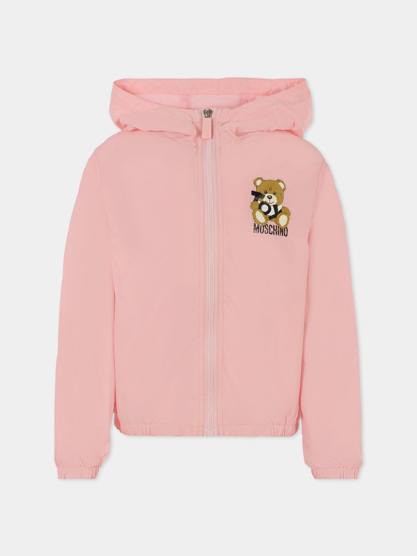 Giacca a vento rosa per bambina con Teddy Bear,Moschino Kids,HMS04G L3A69 50209
