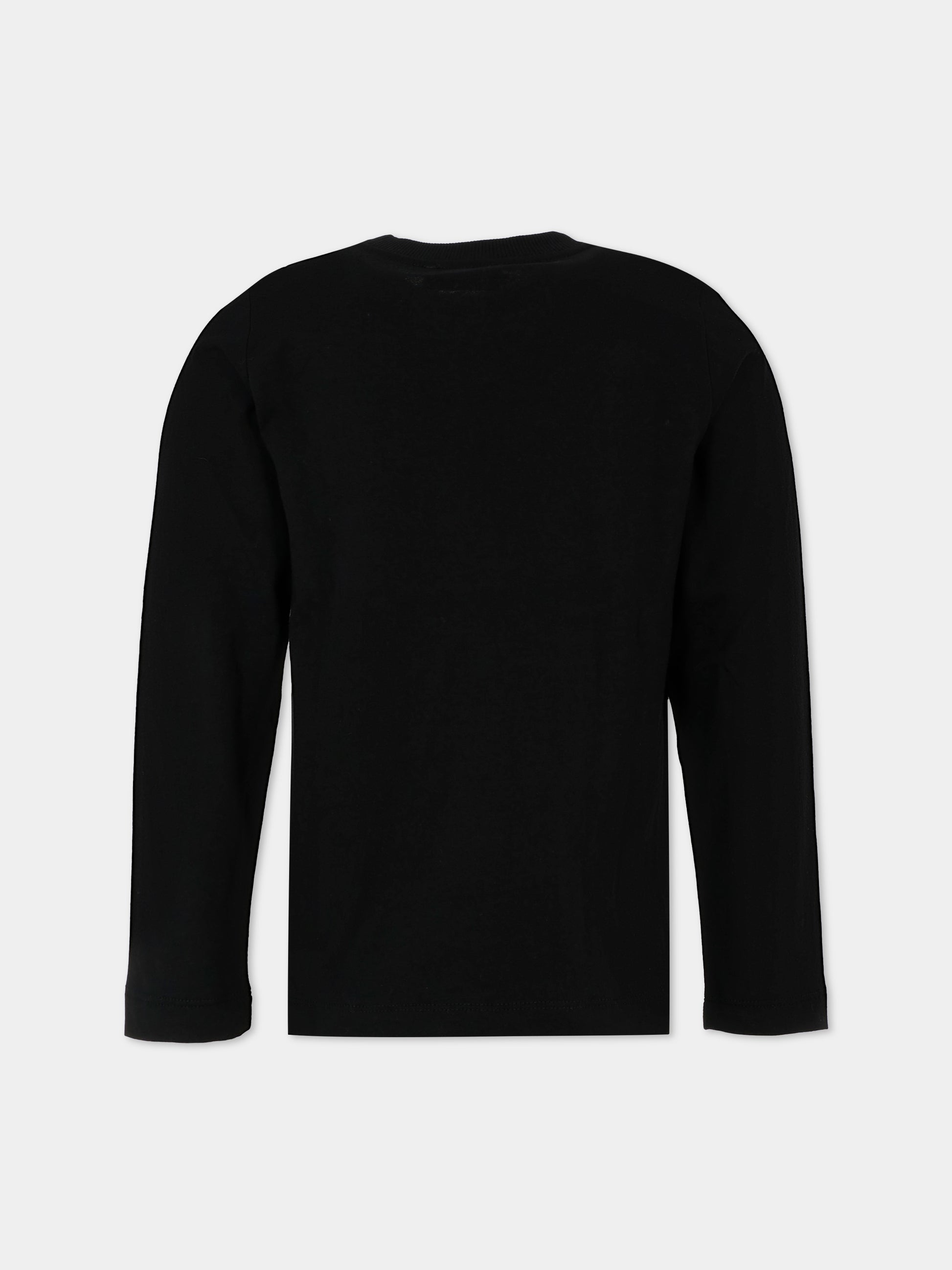 T-shirt nera per bambini con tre Teddy Bear,Moschino Kids,HSO00J LAA03 60100