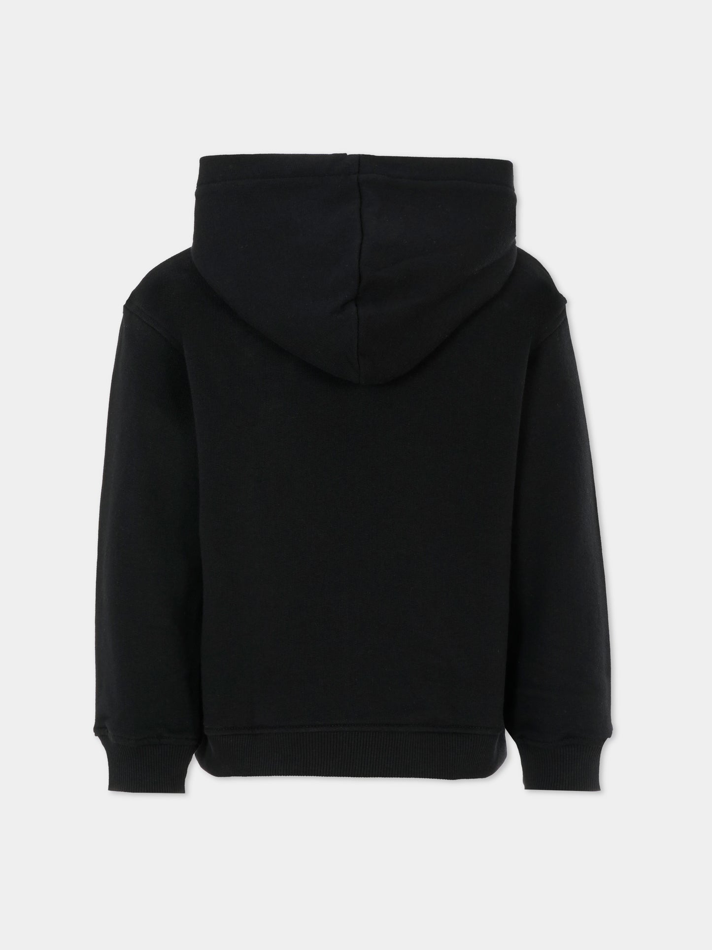 Felpa nera per bambini con logo,Moschino Kids,HUF08T LCA74 60100