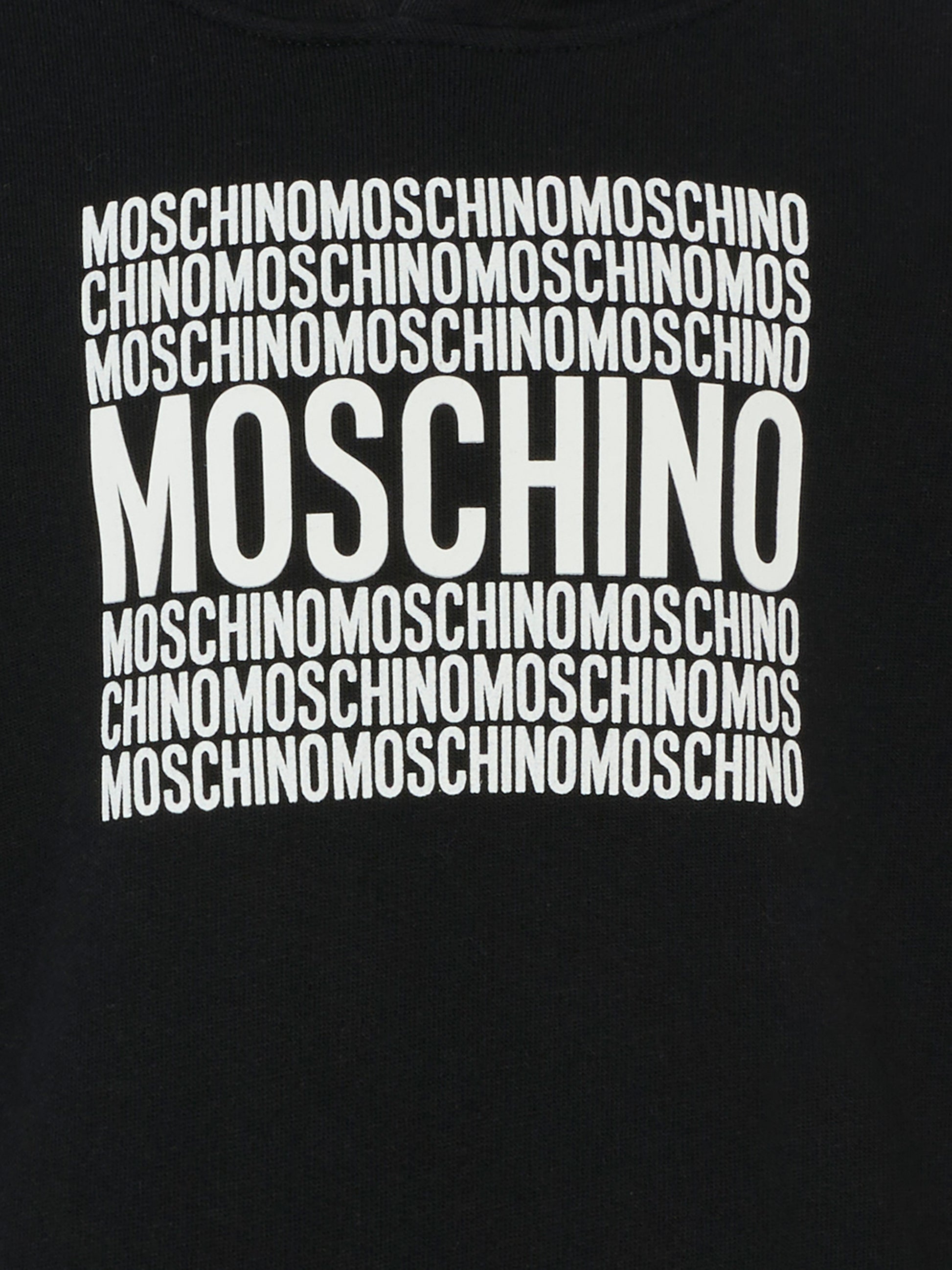 Felpa nera per bambini con logo,Moschino Kids,HUF08T LCA74 60100