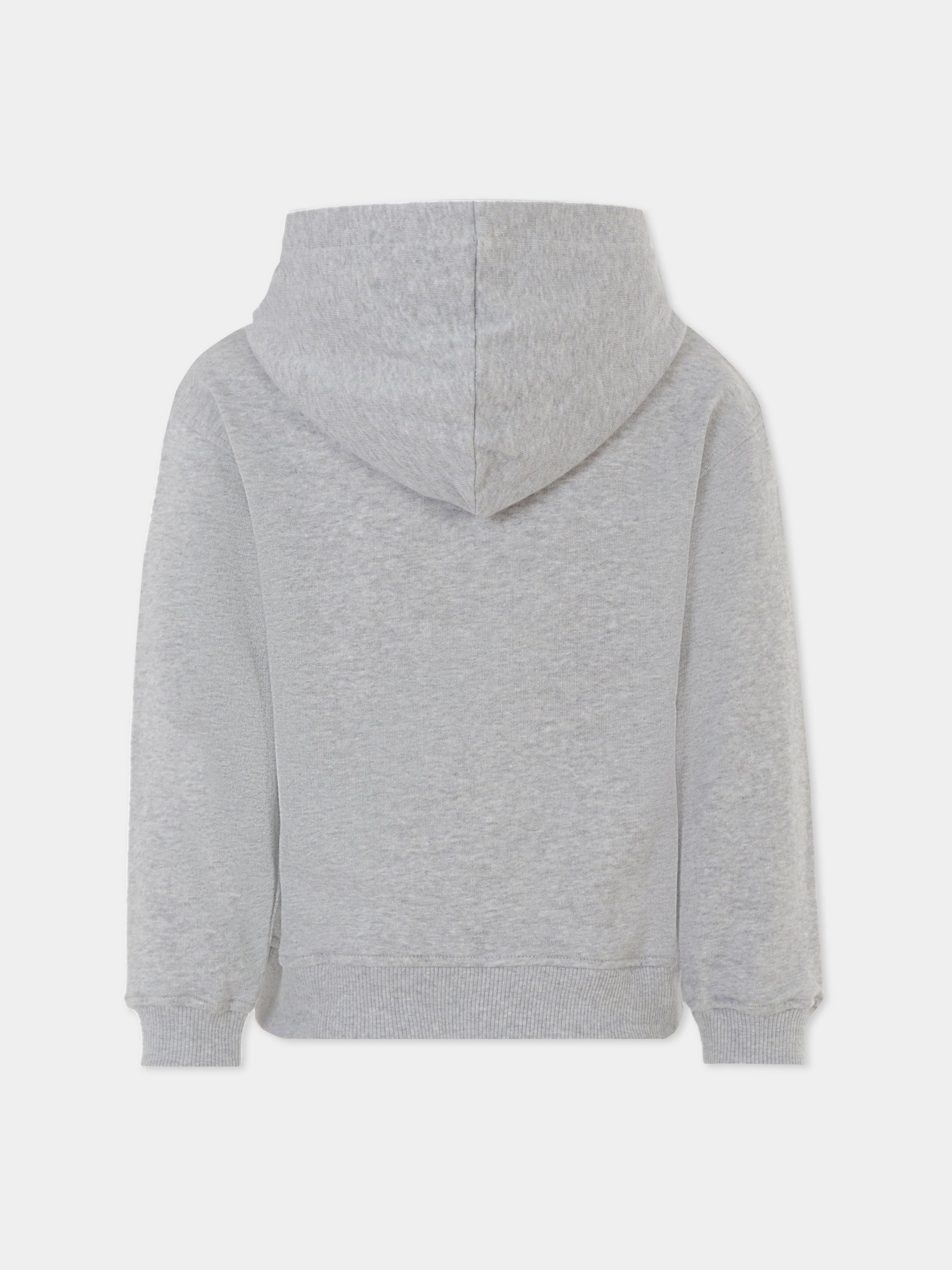 Felpa grigia per bambini con logo,Moschino Kids,HUF08T LCA74 60926