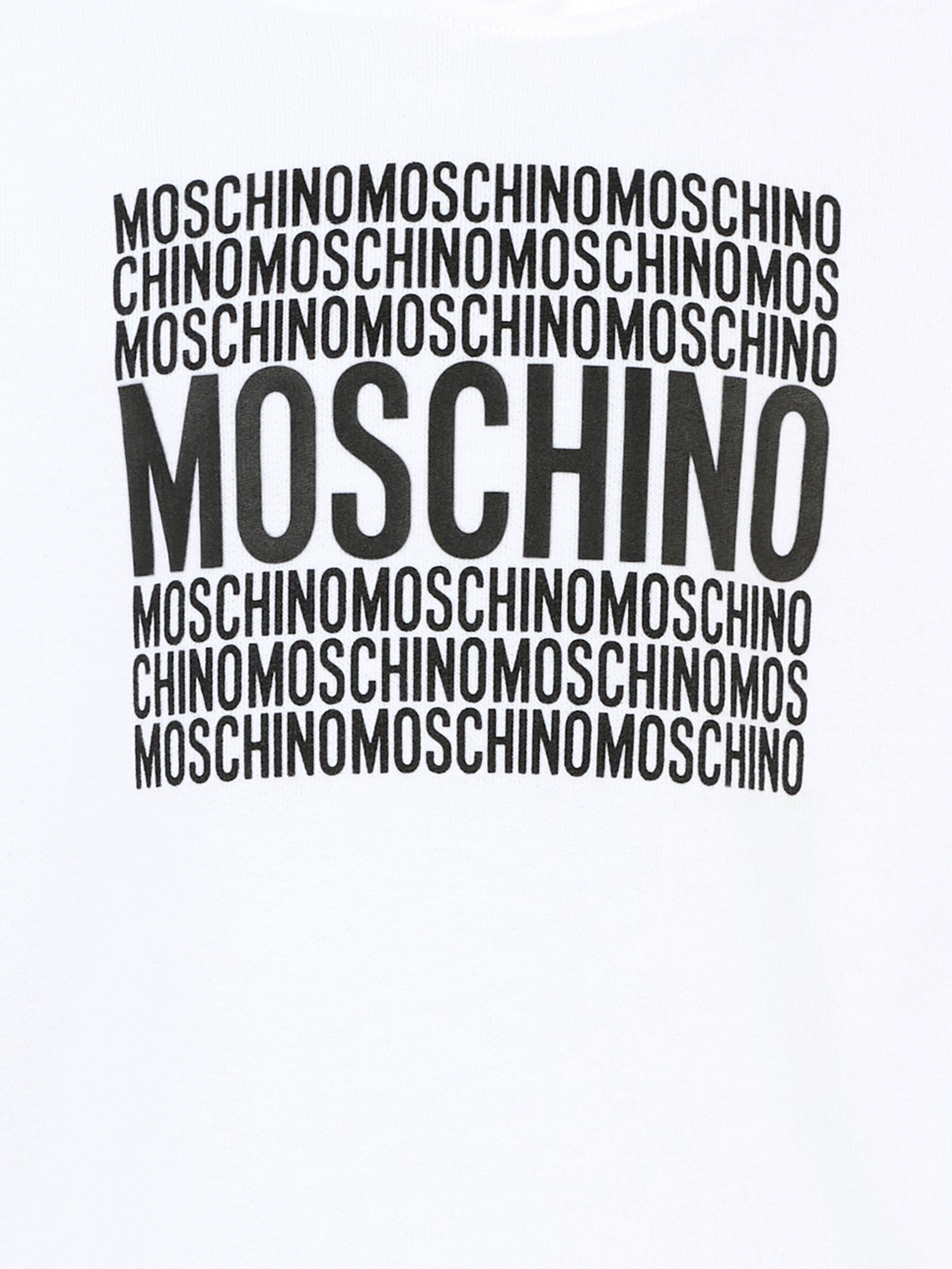 Felpa bianca per bambini con logo,Moschino Kids,HUF08T LCA74 10101