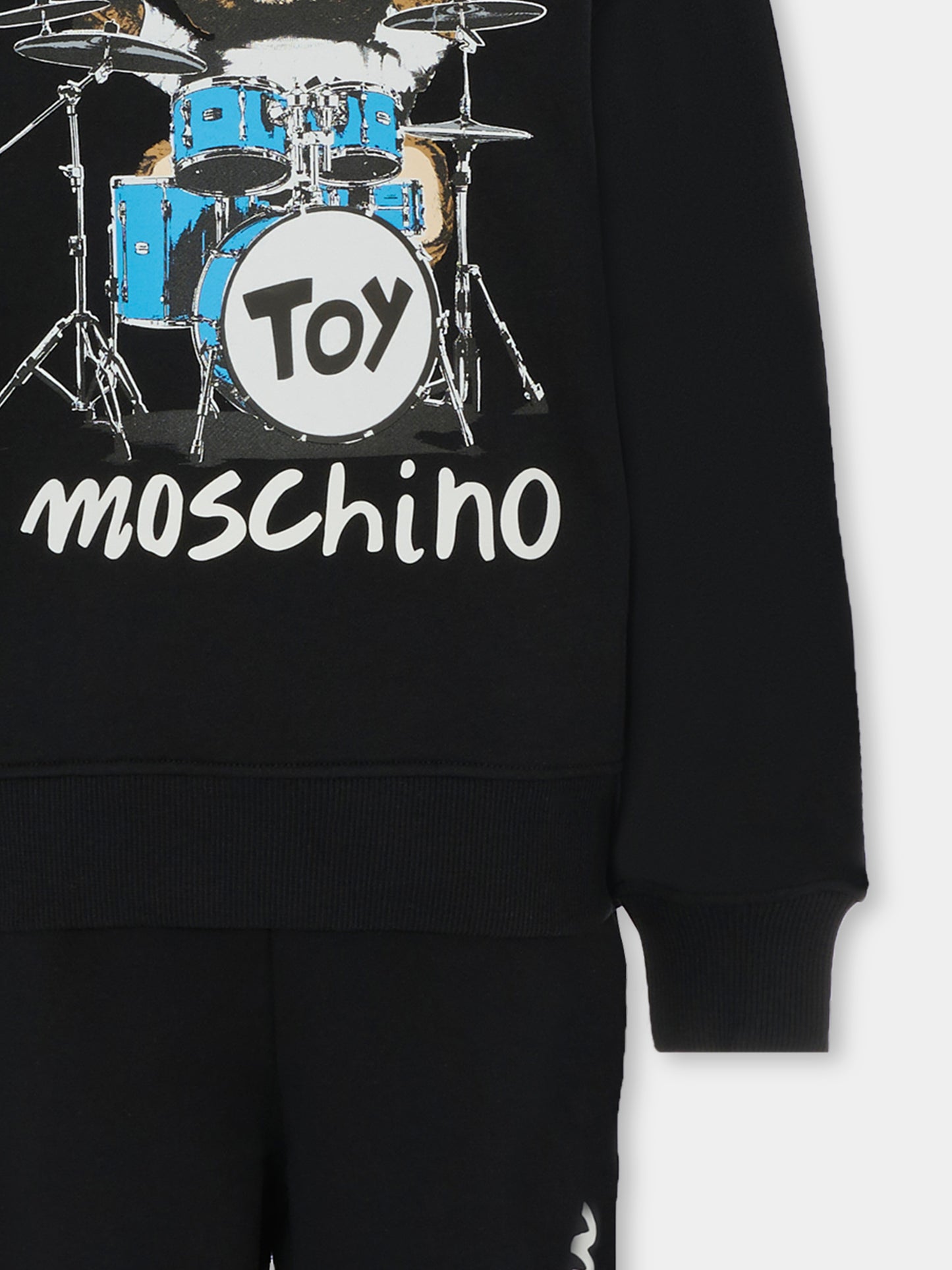 Completo nero per bambino con Teddy Bear e batteria,Moschino Kids,HUK047 LCA32 60100