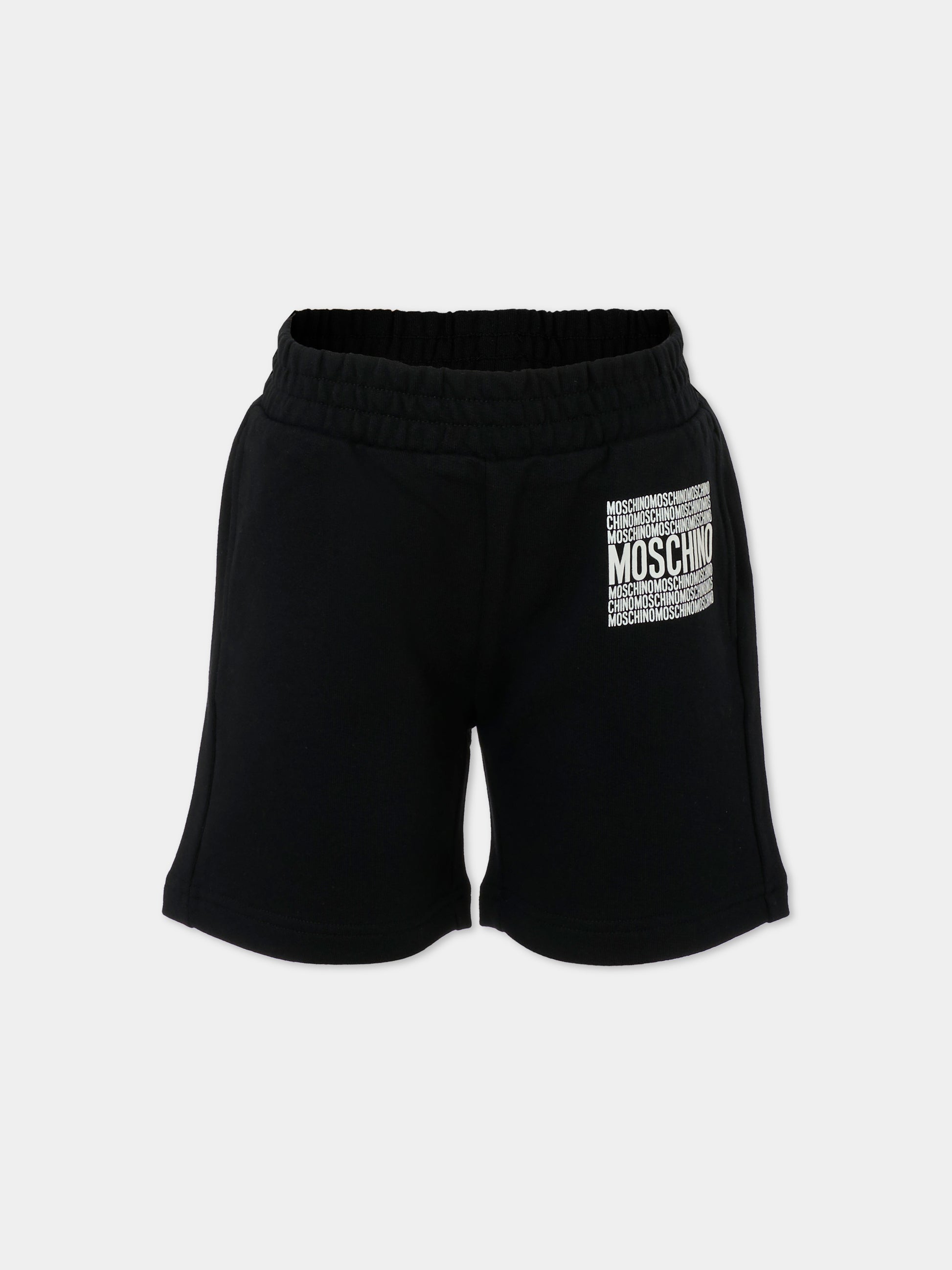 Shorts neri per bambini con logo,Moschino Kids,HUQ028 LCA74 60100