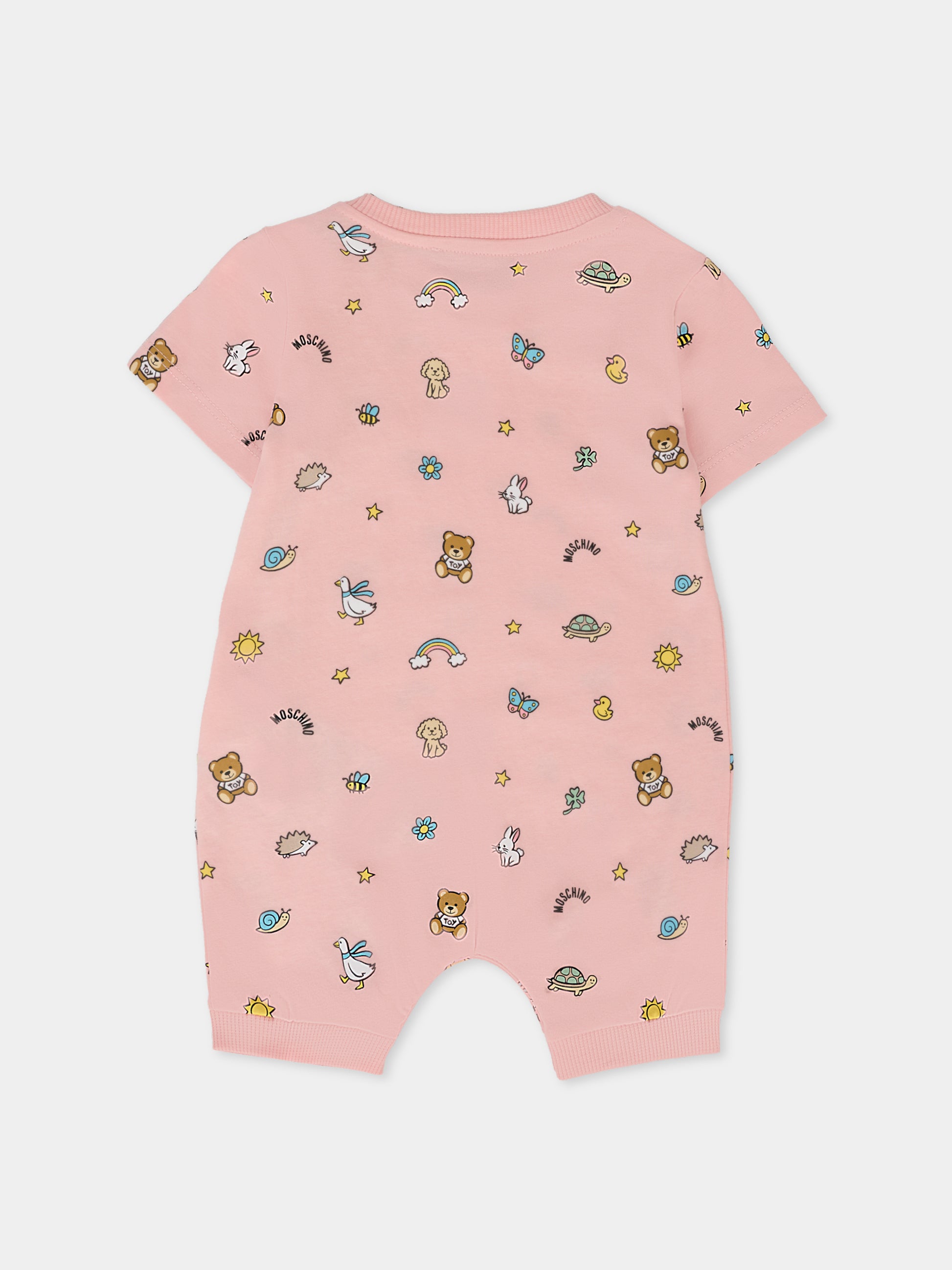 Pagliaccetto rosa per neonata con Teddy Bear e disegni,Moschino Kids,MUT04A LABA6 83650