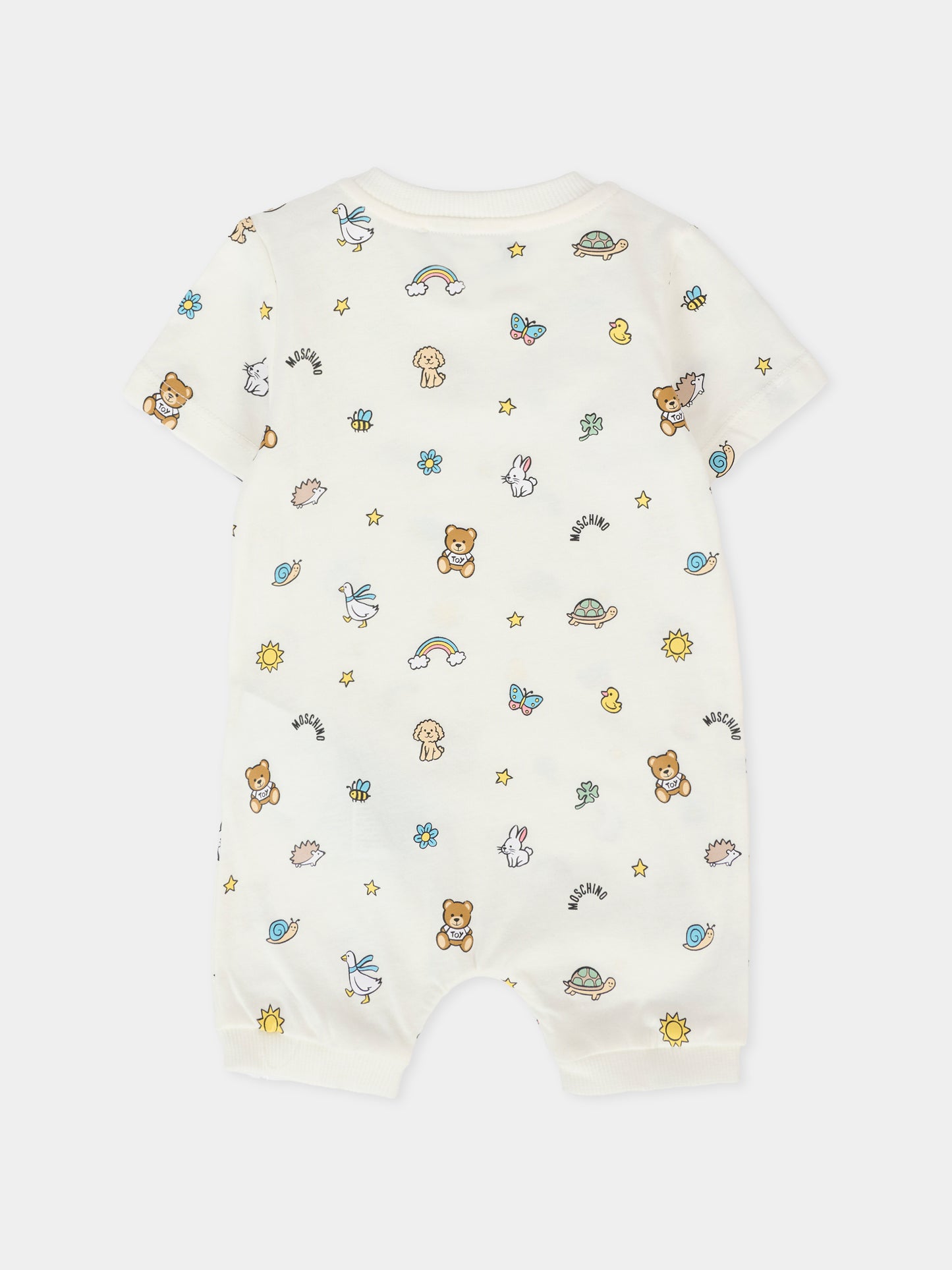 Pagliaccetto bianco per neonati con Teddy Bear e disegni,Moschino Kids,MUT04A LABA6 83449