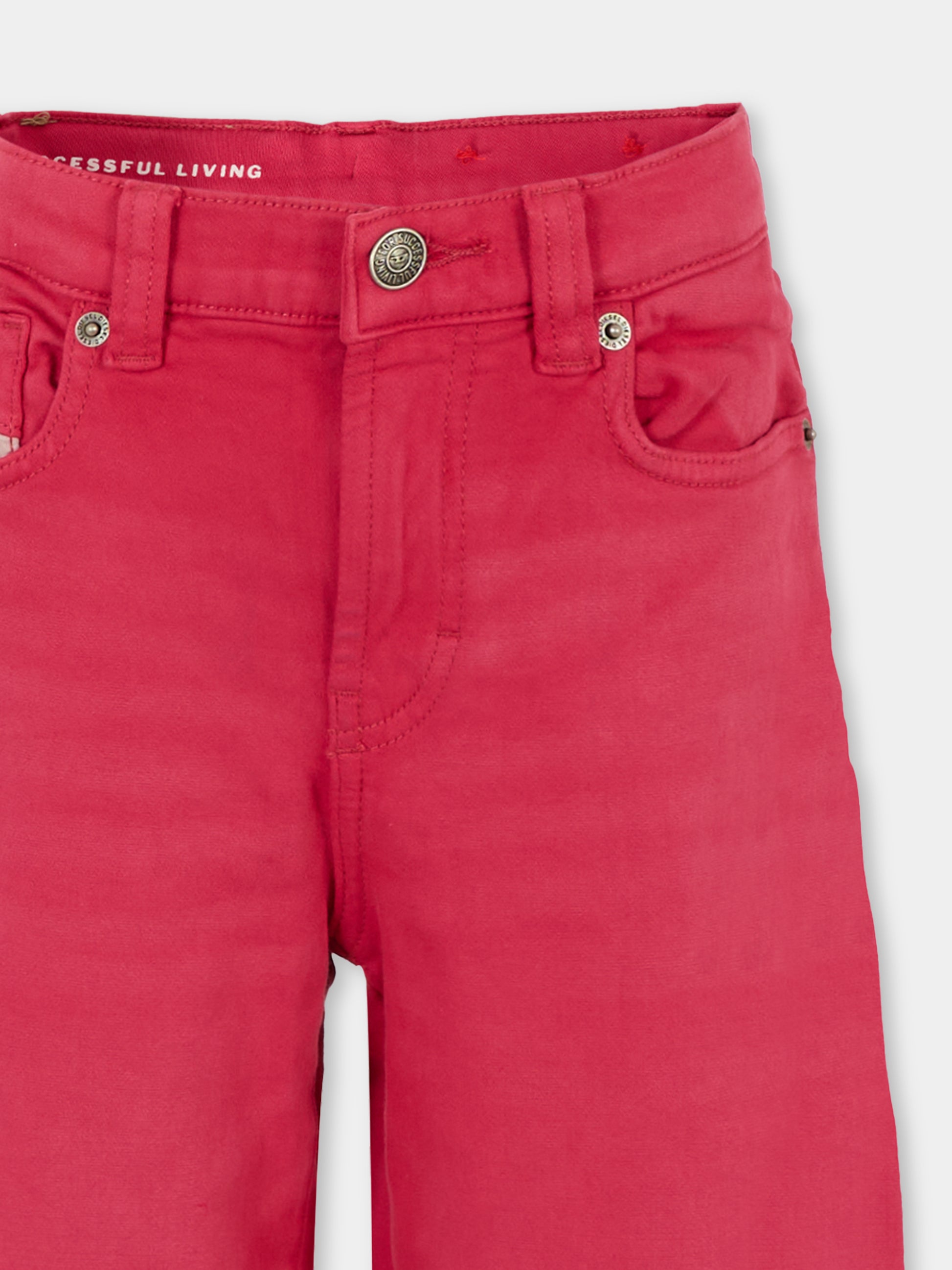 Pantaloni fucsia per bambina con logo,Diesel,J01275 KXBPH K362