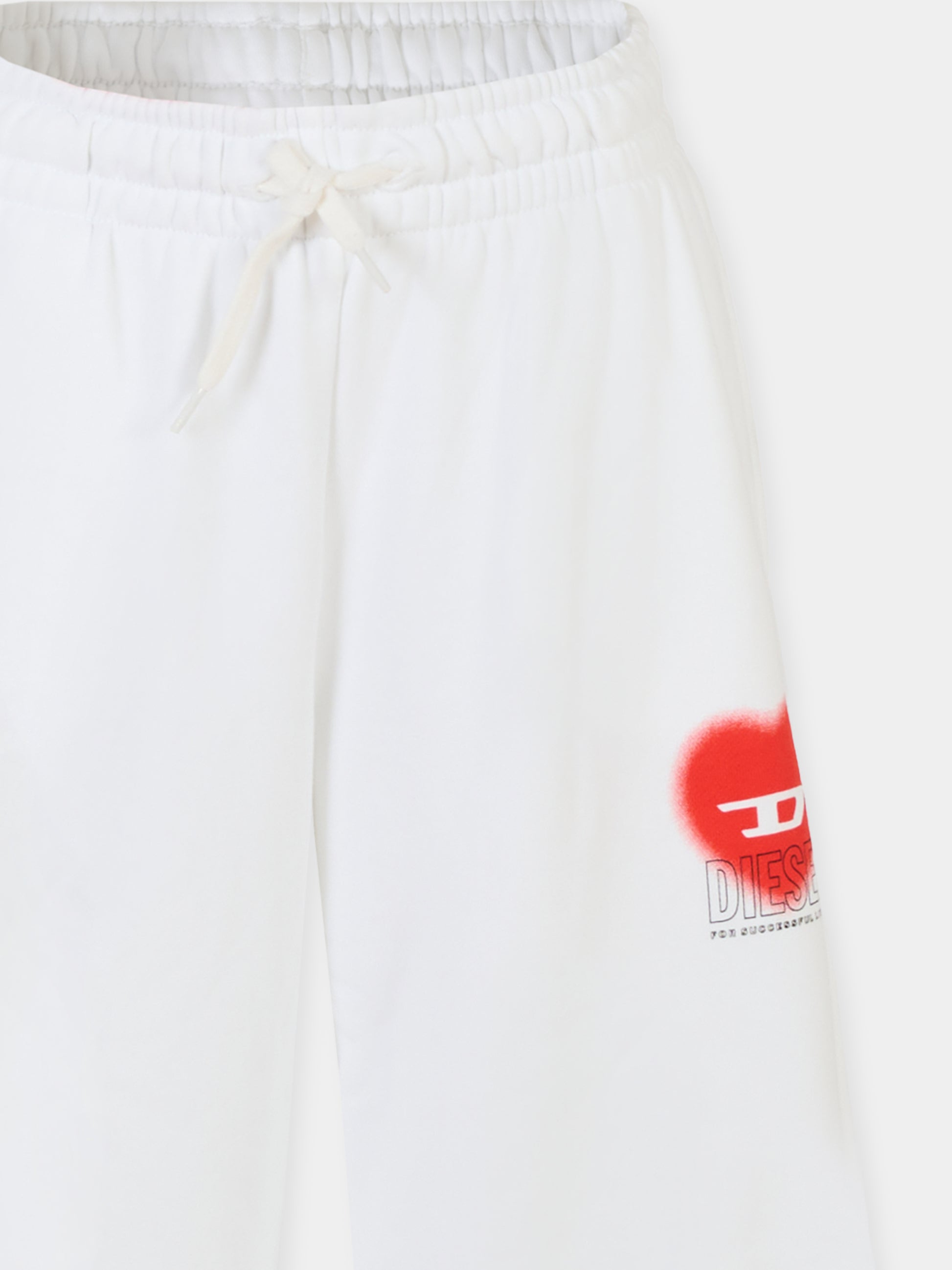 Pantaloni bianchi per bambina con cuore,Diesel,J02231 0JFAV K100