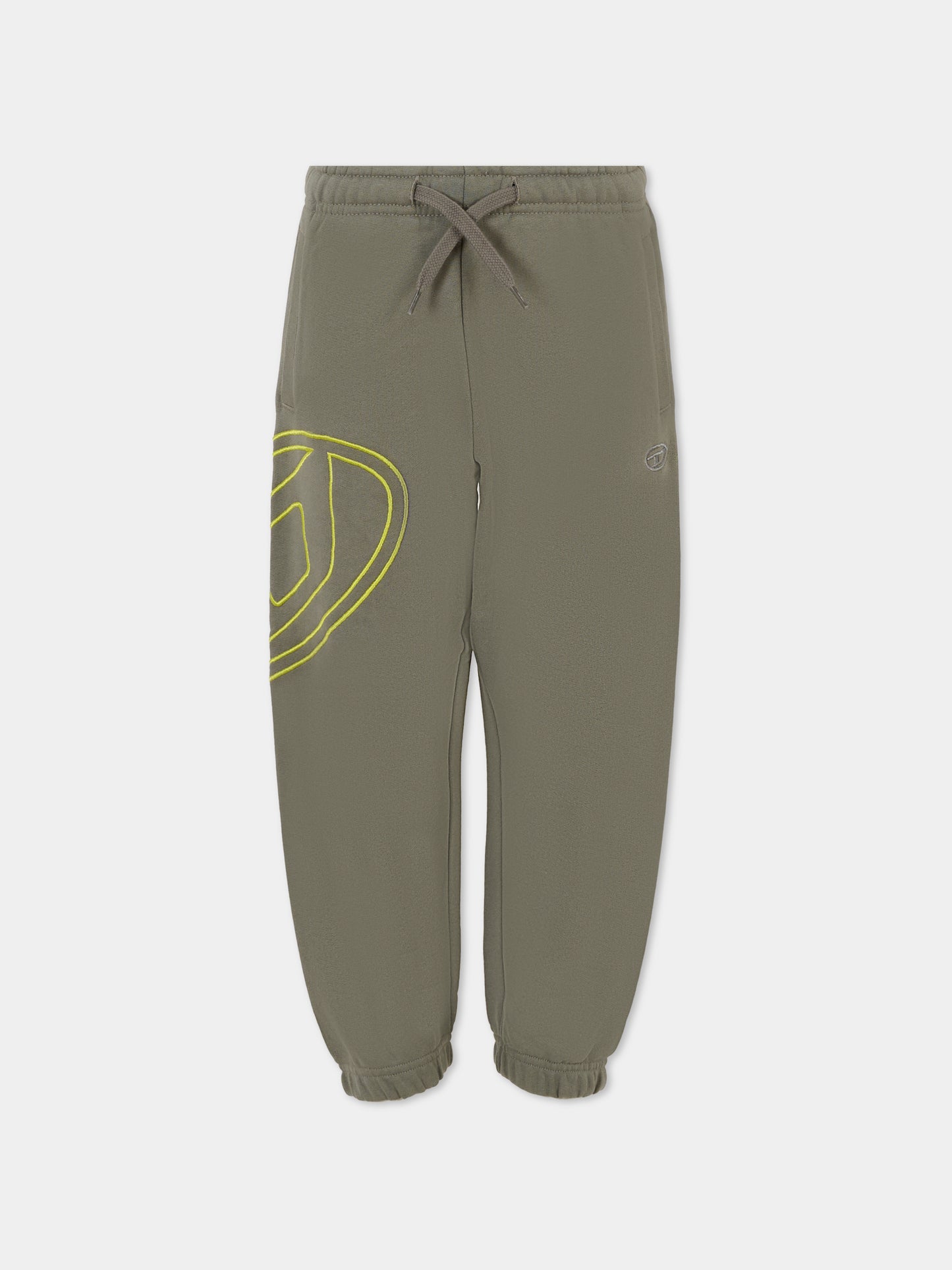 Pantaloni grigi per bambino con logo ricamato,Diesel,J02272 0GYCJ K934