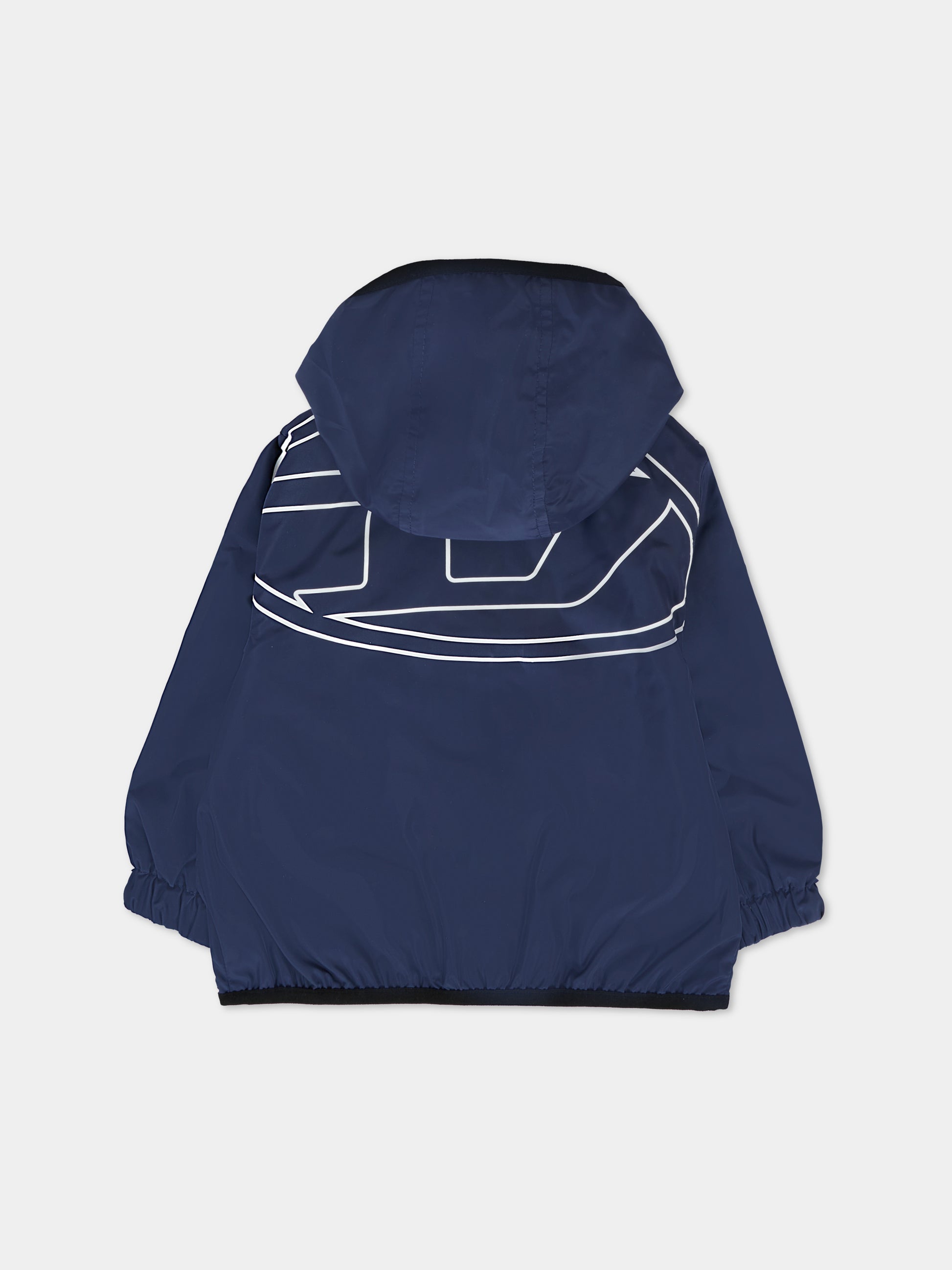 Giacca a vento blu per neonato con logo,Diesel,K00626 KXBN7 K8AT
