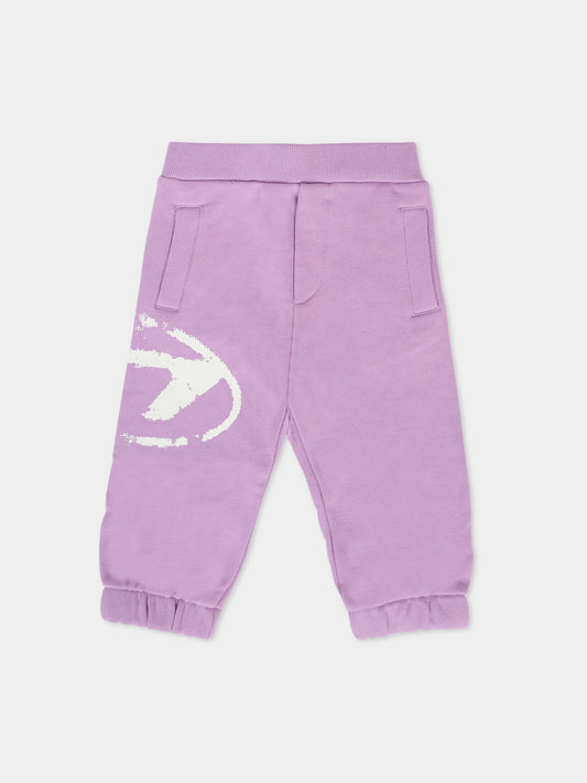 Pantaloni lilla per neonata con logo,Diesel,K00627 KYAQK K64A