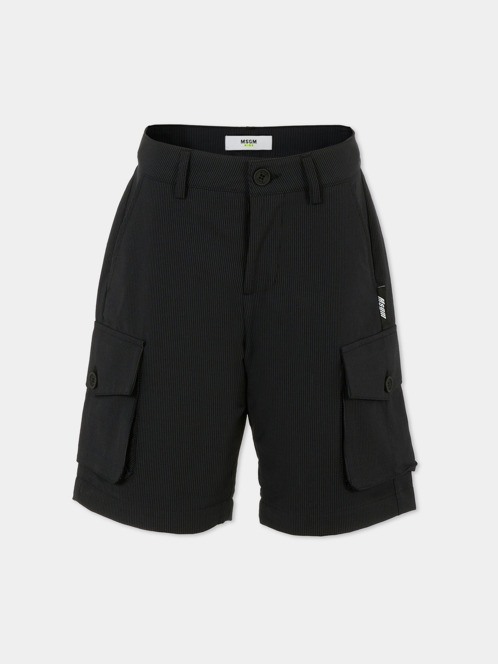 Shorts blu per bambino con logo,Msgm Kids,S5MSJBBE047 060