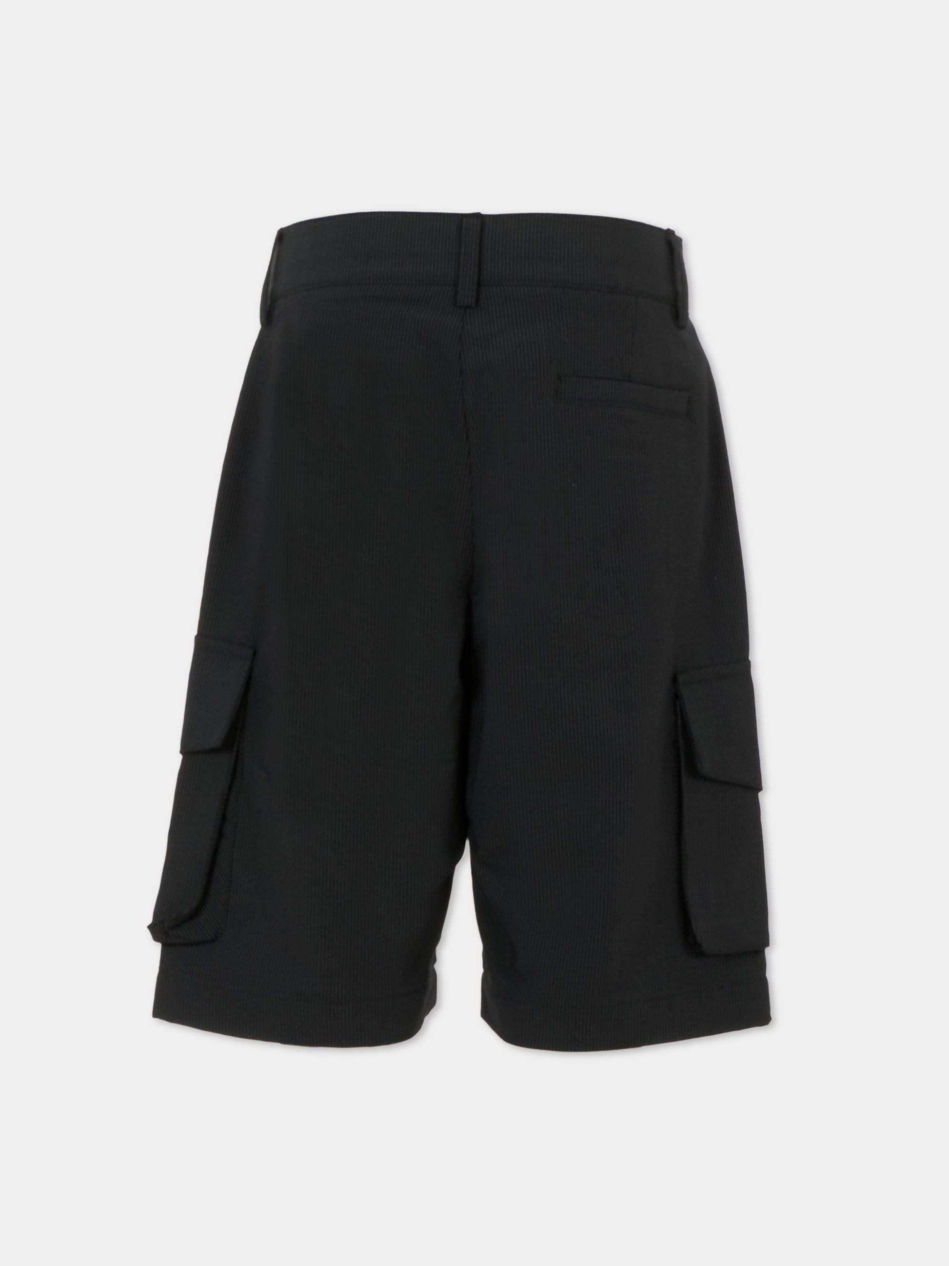 Shorts blu per bambino con logo,Msgm Kids,S5MSJBBE047 060