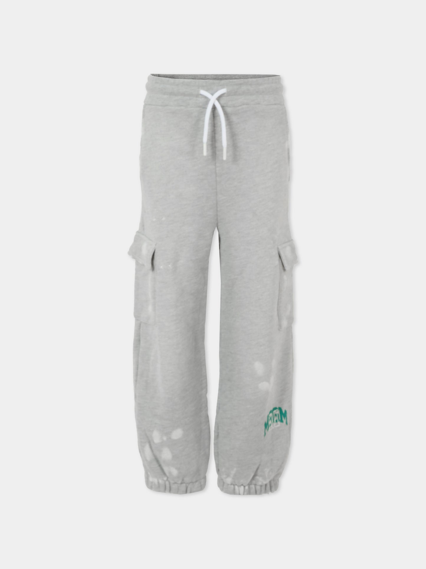 Pantaloni grigi per bambino con logo,Msgm Kids,S5MSJBFP152 101