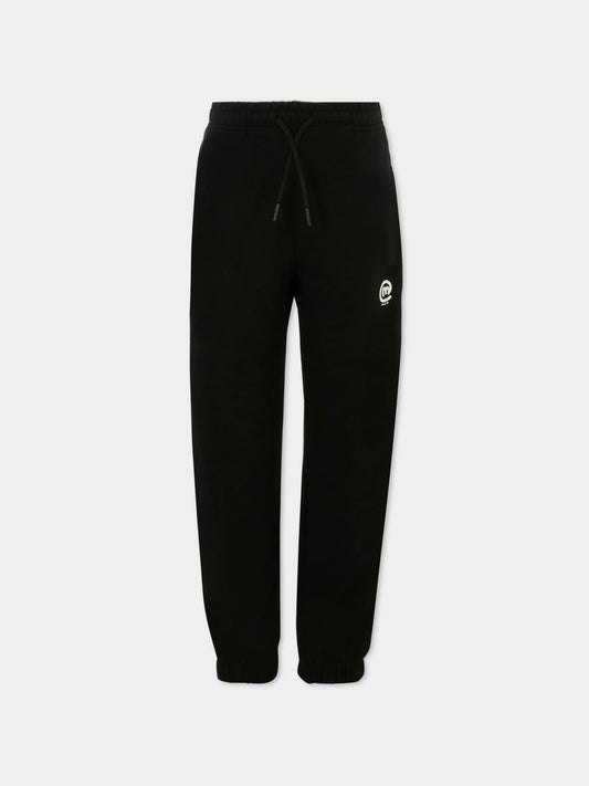 Pantaloni neri per bambino con logo,Msgm Kids,S5MSJBFP311 110