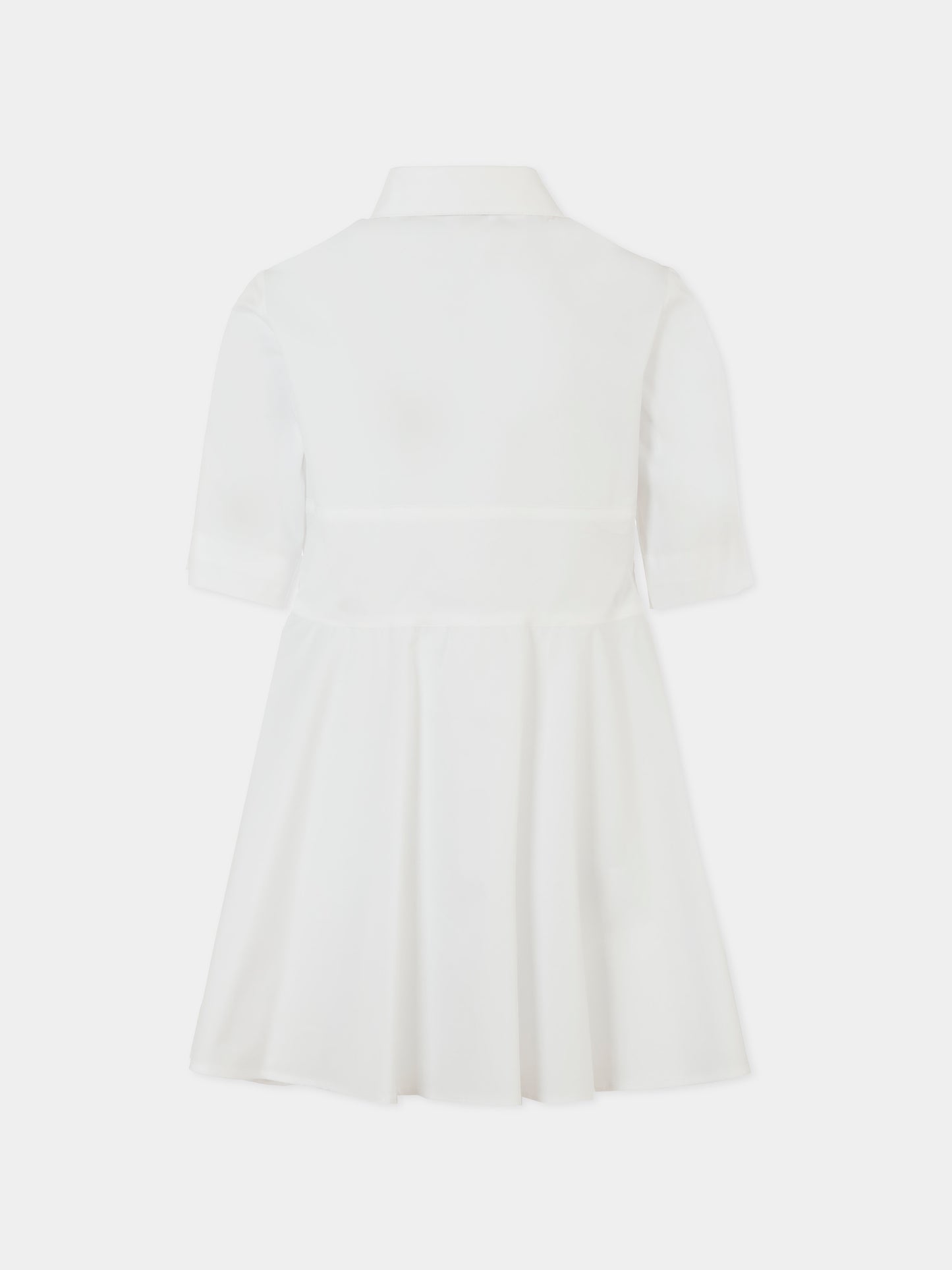 Vestito bianco per bambina con logo,Msgm Kids,S5MSJGDR271 001