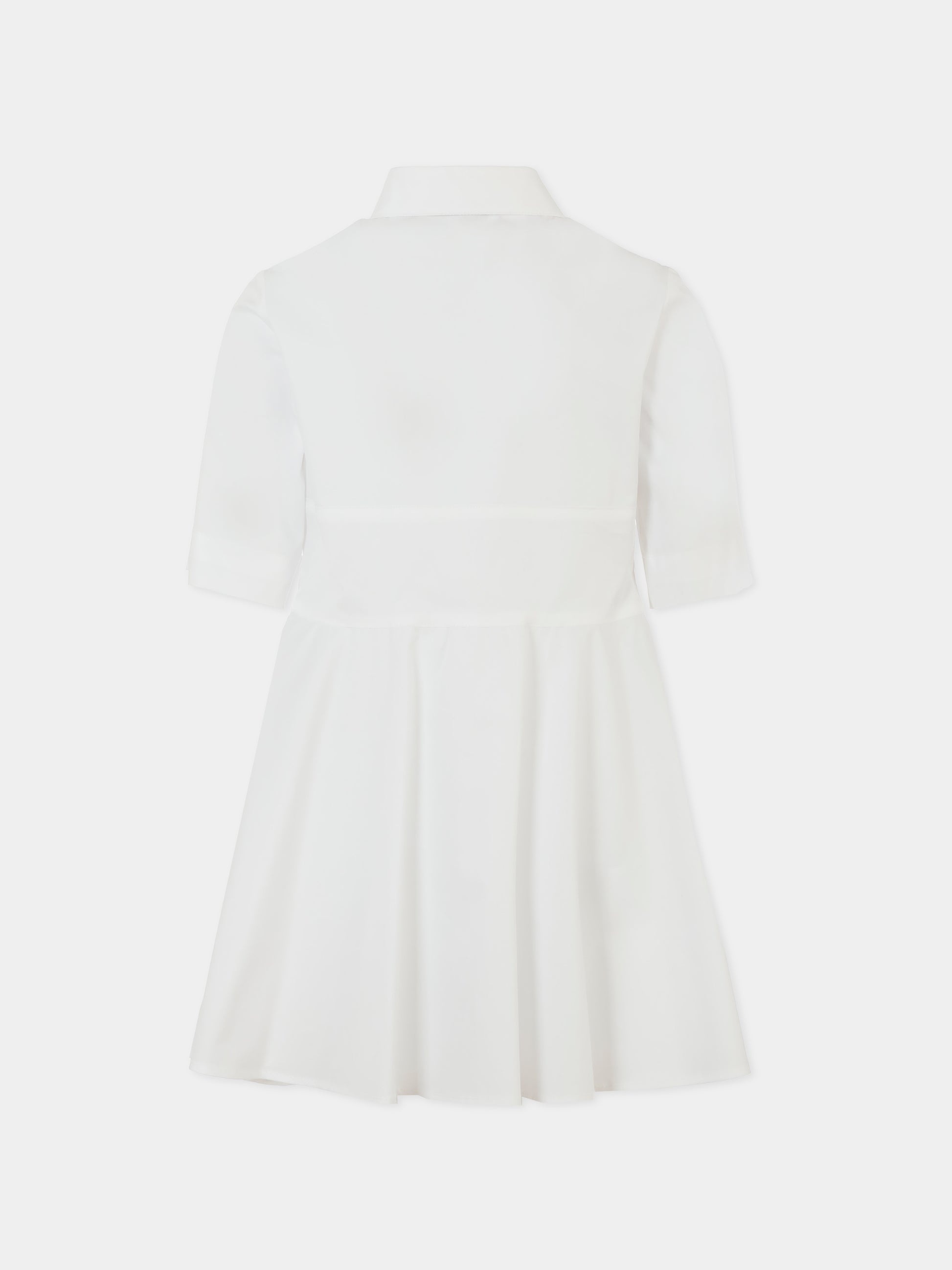 Vestito bianco per bambina con logo,Msgm Kids,S5MSJGDR271 001