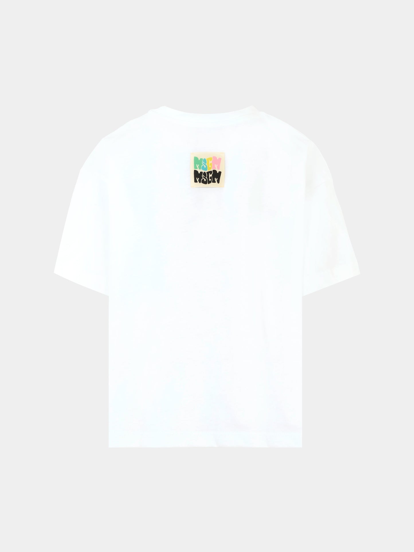 T-shirt bianca per bambina con logo,Msgm Kids,S5MSJGTH243 001