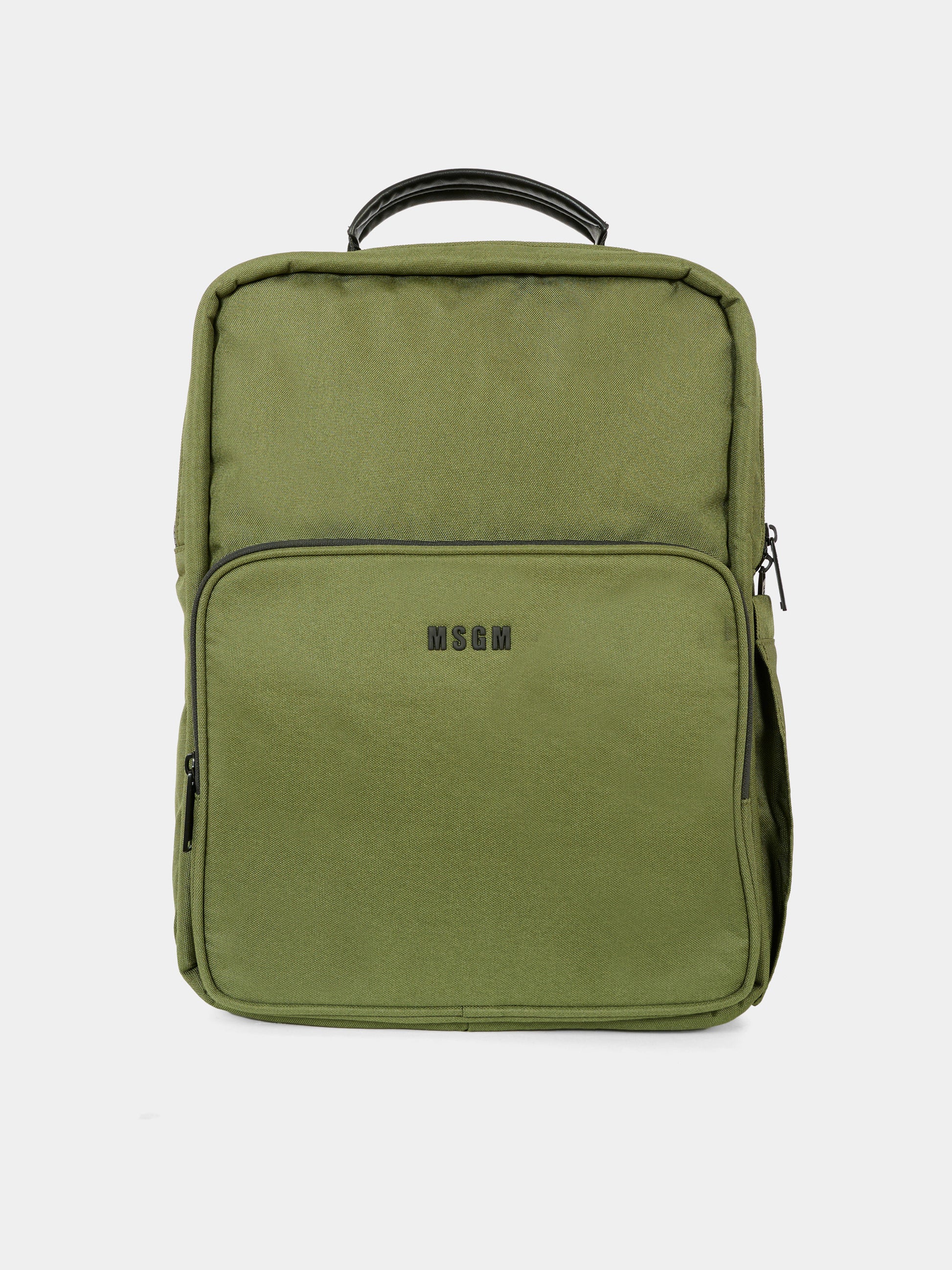 Zaino verde per bambini con logo,Msgm Kids,S5MSJUBP197 082