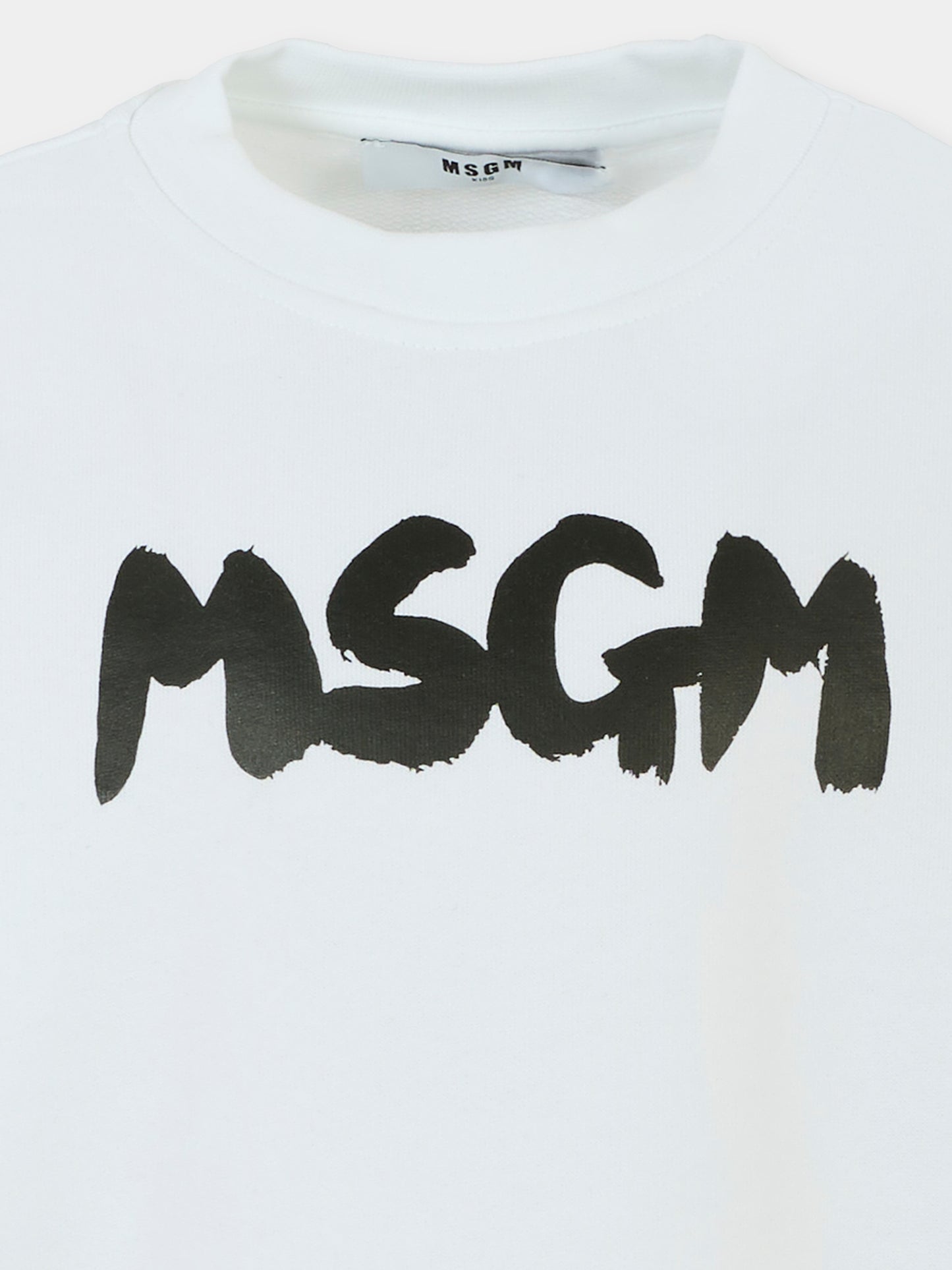 Felpa bianca per bambini con logo,Msgm Kids,S5MSJUSW053 001