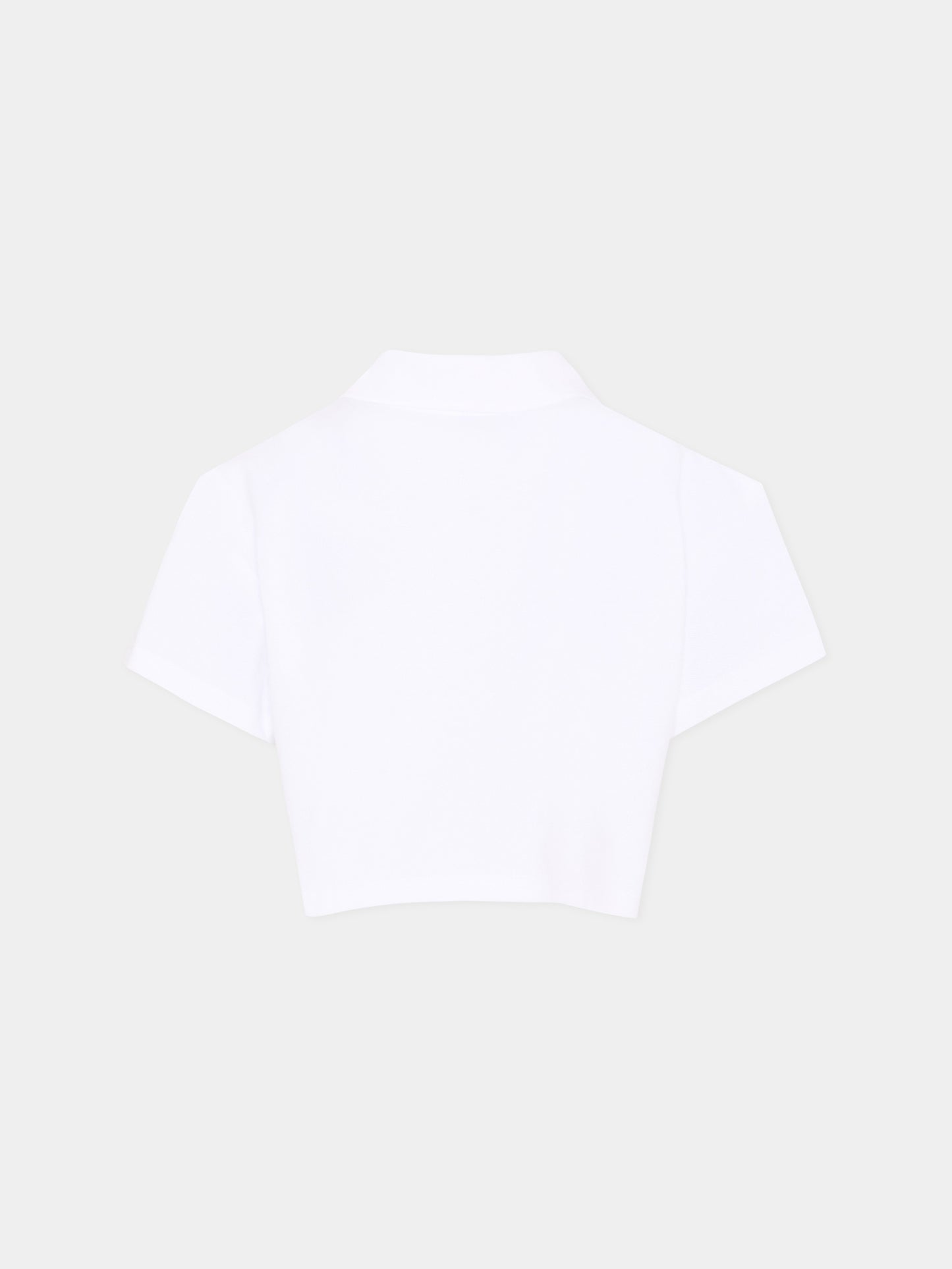 Polo bianca per bambina con logo strass,Marc Jacobs,W60739 10P