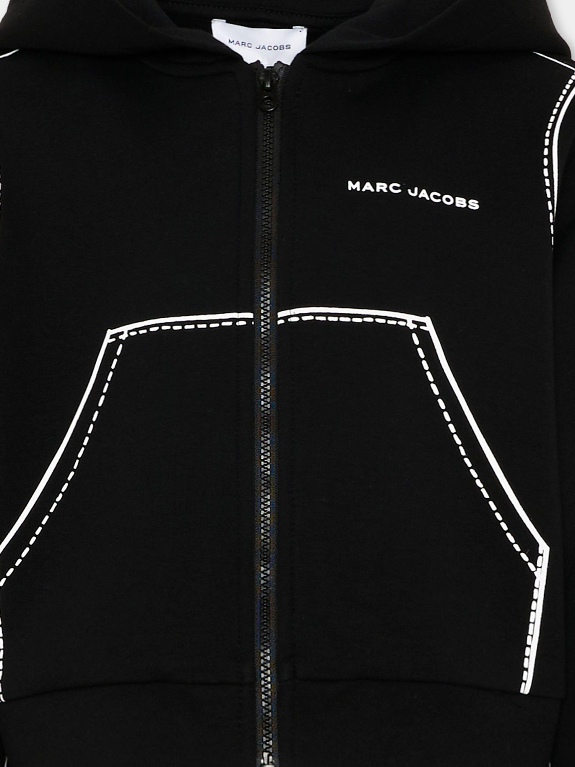Felpa nera per bambina con logo,Marc Jacobs,W60747 09B