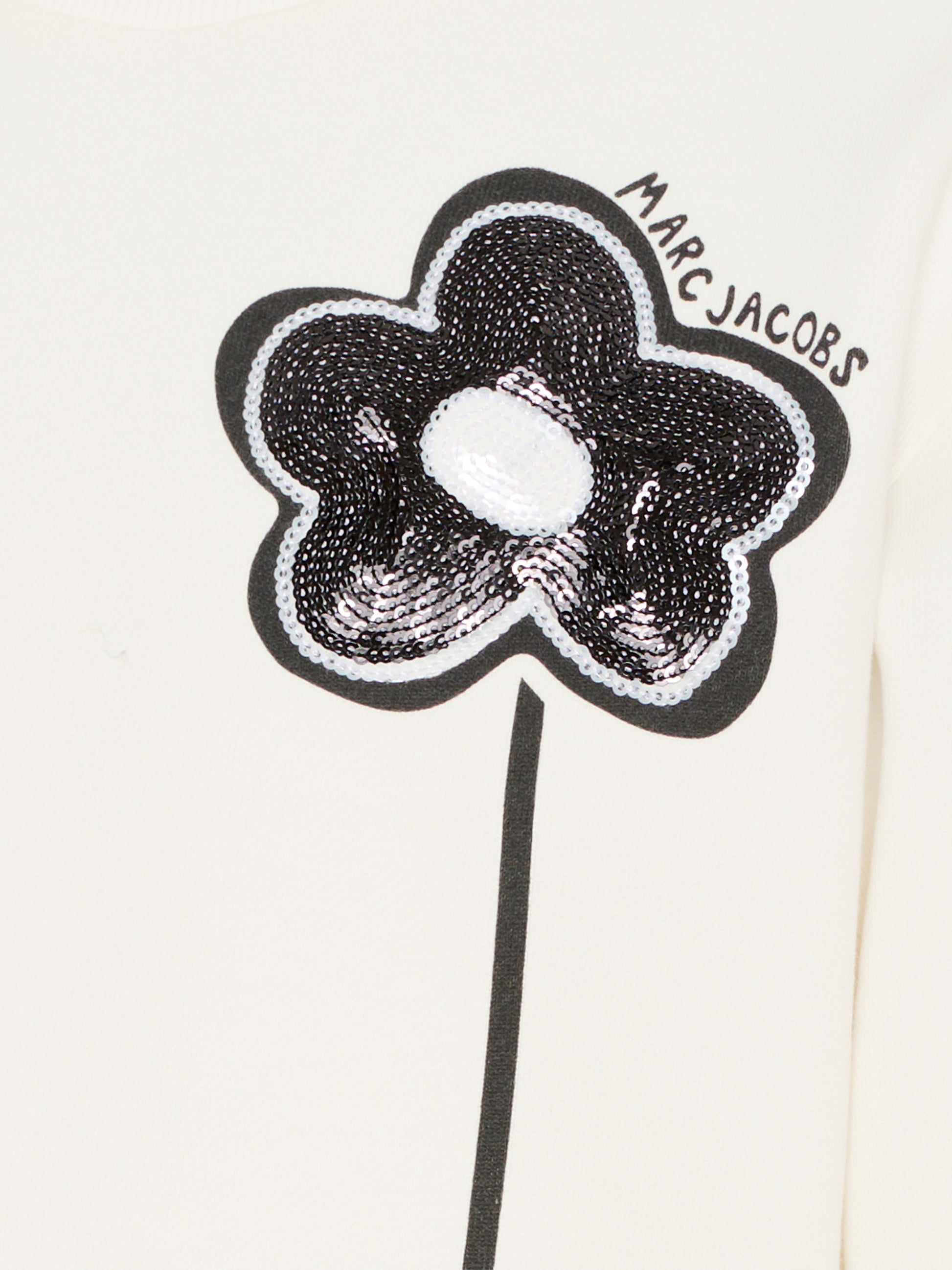 Felpa avorio per bambina con margherita,Marc Jacobs,W60749 126