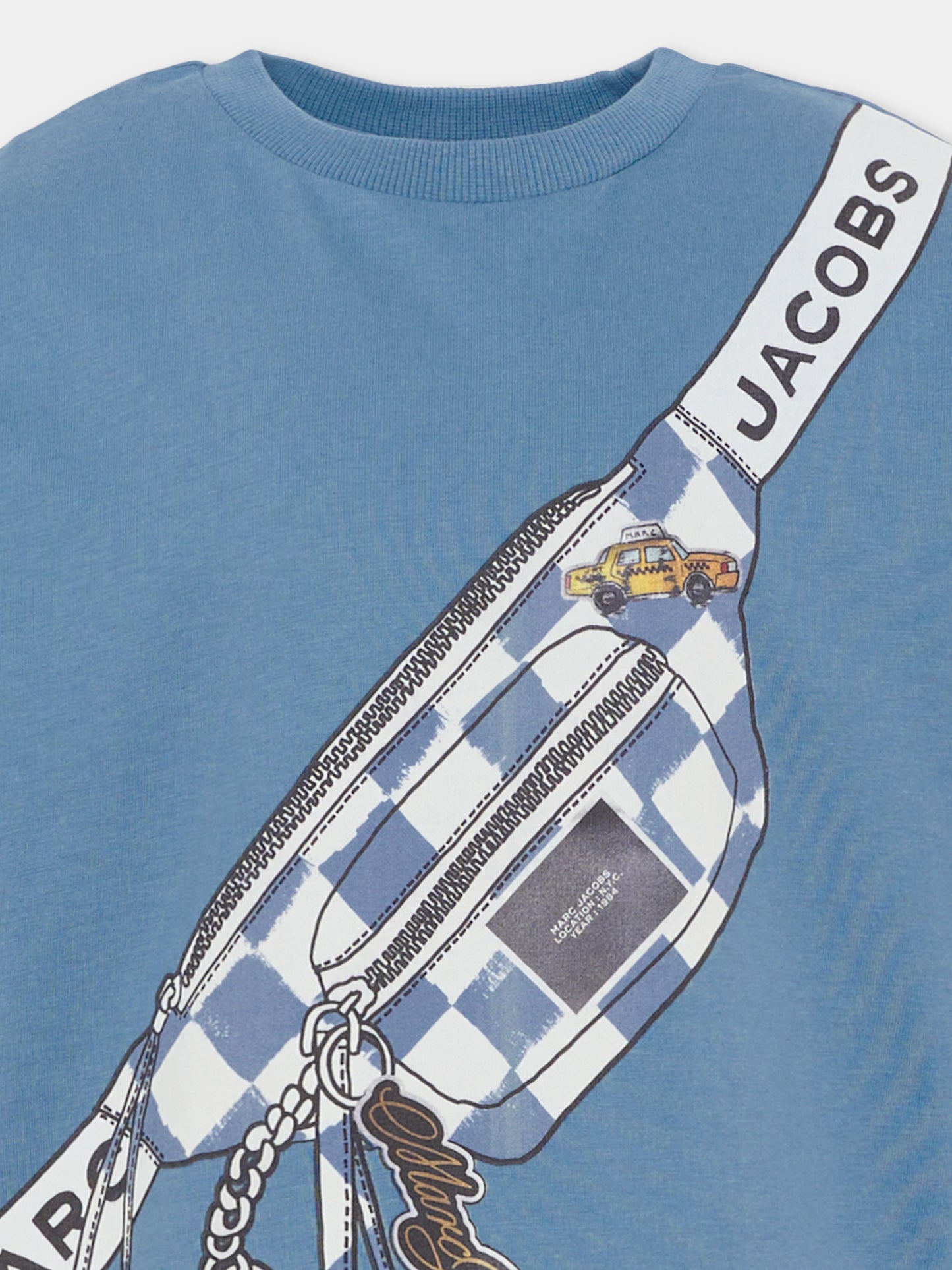 T-shirt blu per bambino con marsupio,Marc Jacobs,W60763 80B