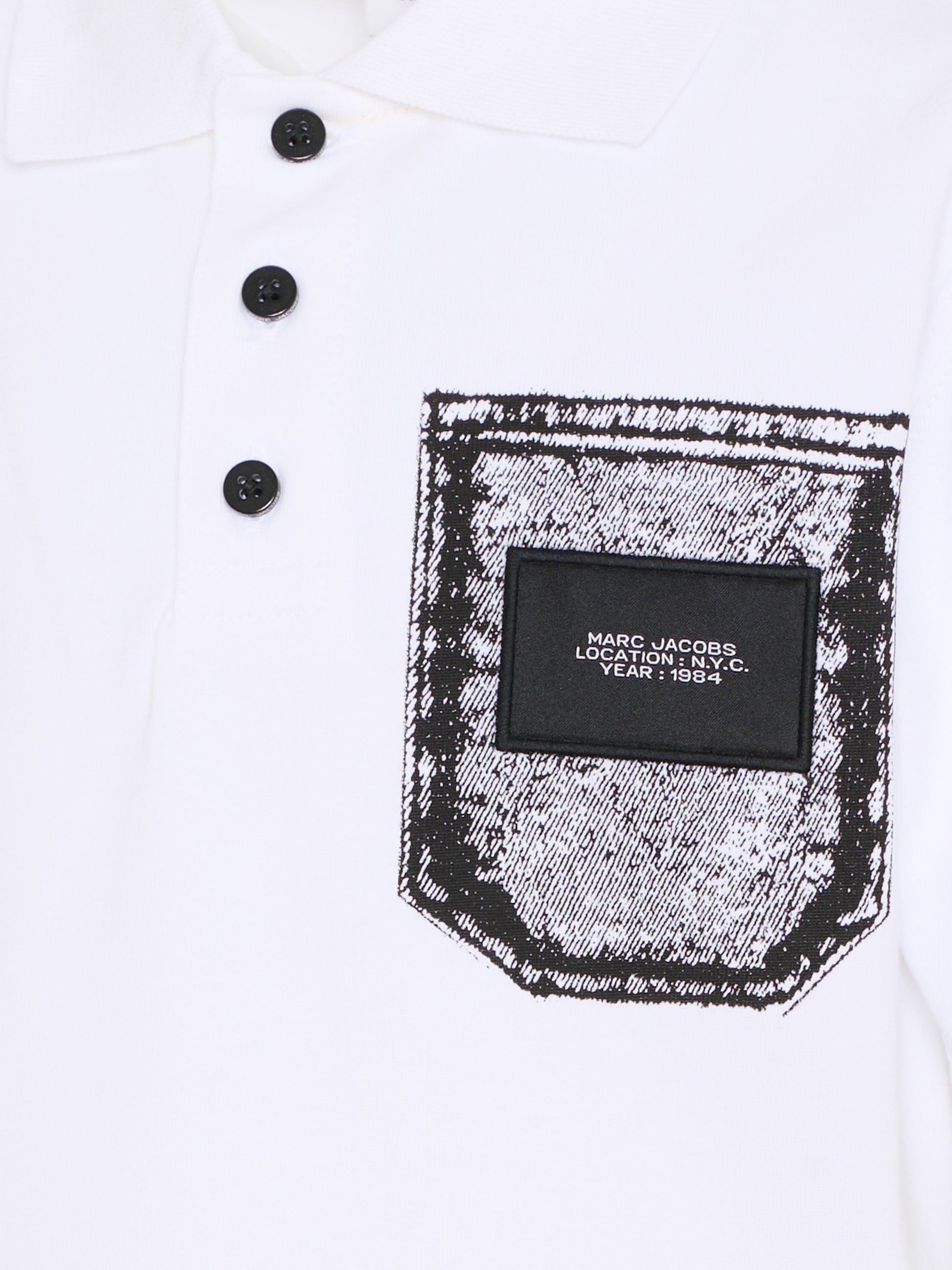 Polo bianca per bambino con stampa tasca,Marc Jacobs,W60768 10P