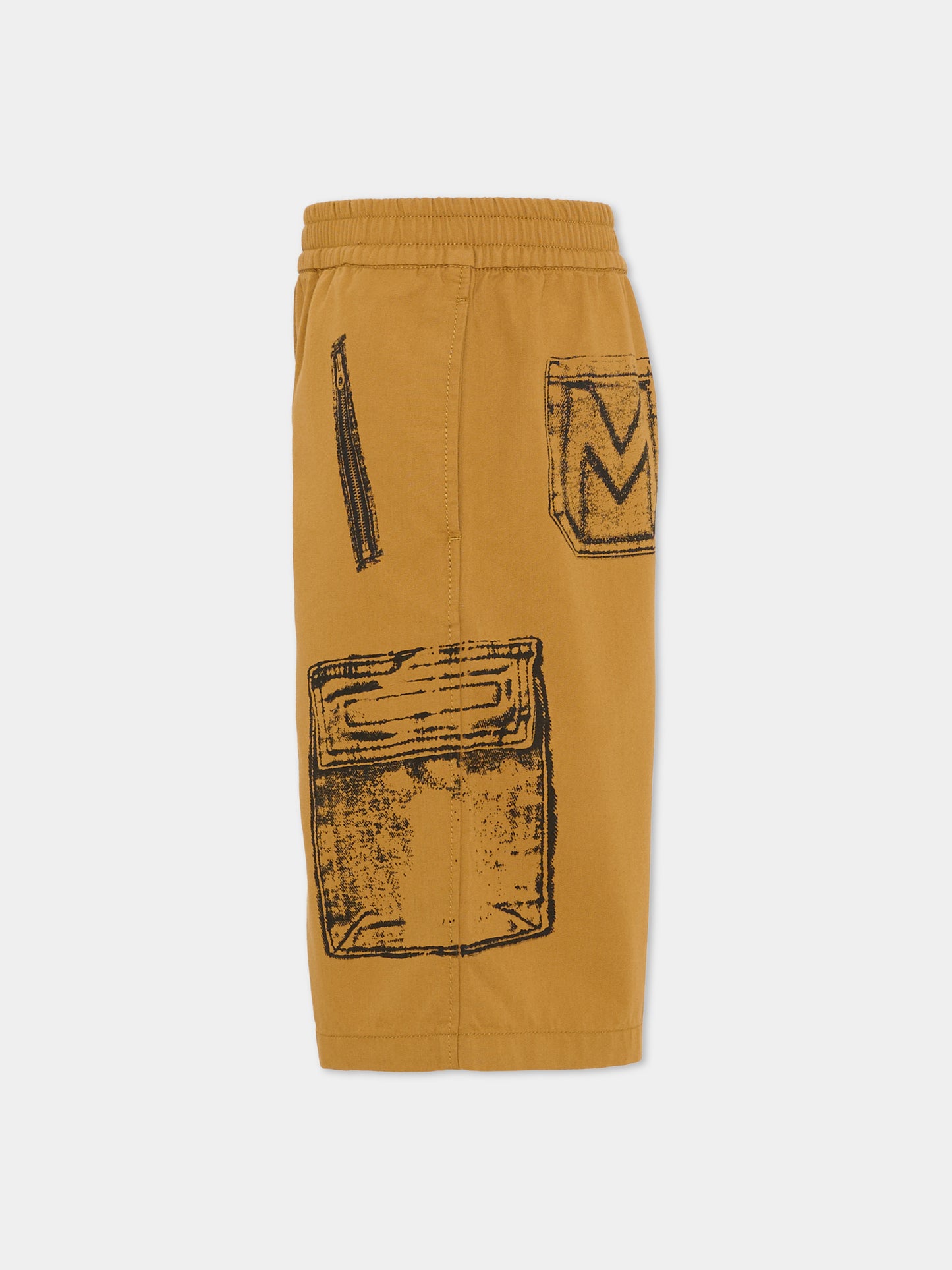 Shorts marroni per bambino con logo,Marc Jacobs,W60784 300