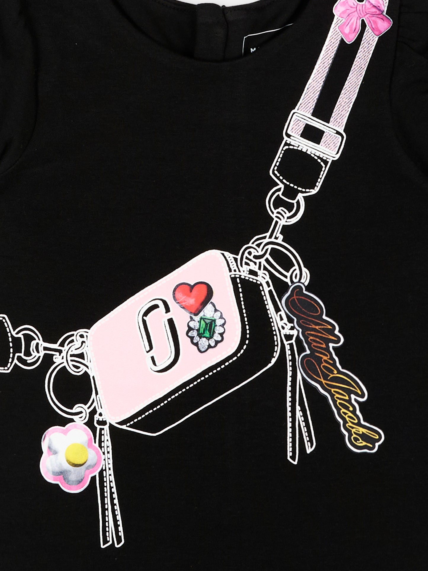 Vestito nero per neonata con stampa borsa,Marc Jacobs,W60809 09B