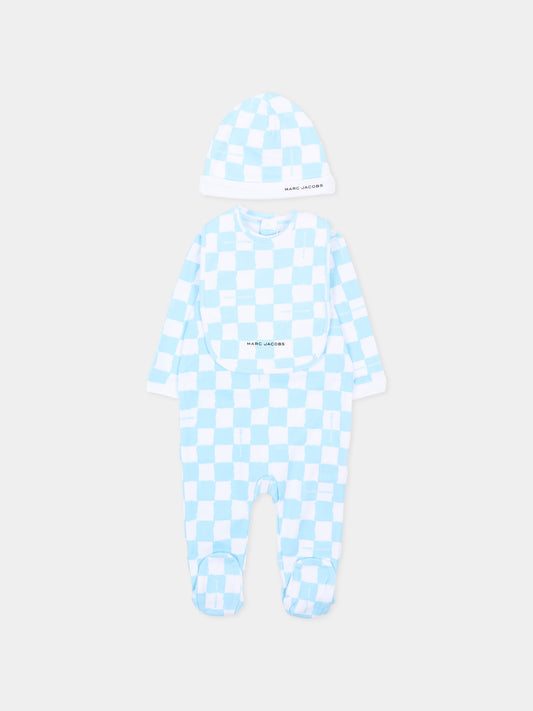 Set tutina celeste per neonato con logo,Marc Jacobs,W60814 77B