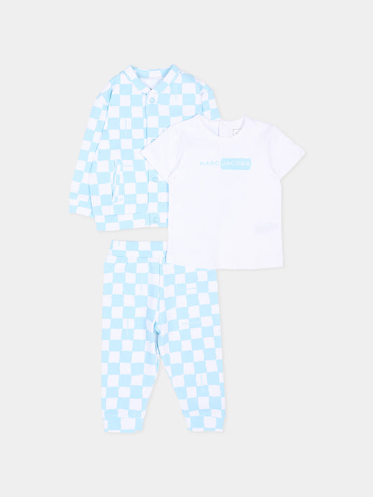 Completo sportivo celeste per neonato con logo,Marc Jacobs,W60819 77B