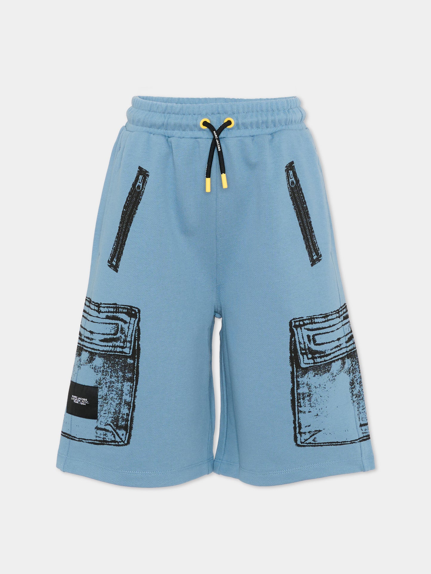 Shorts sportivi celeste per bambino con stampe,Marc Jacobs,W60828 80B