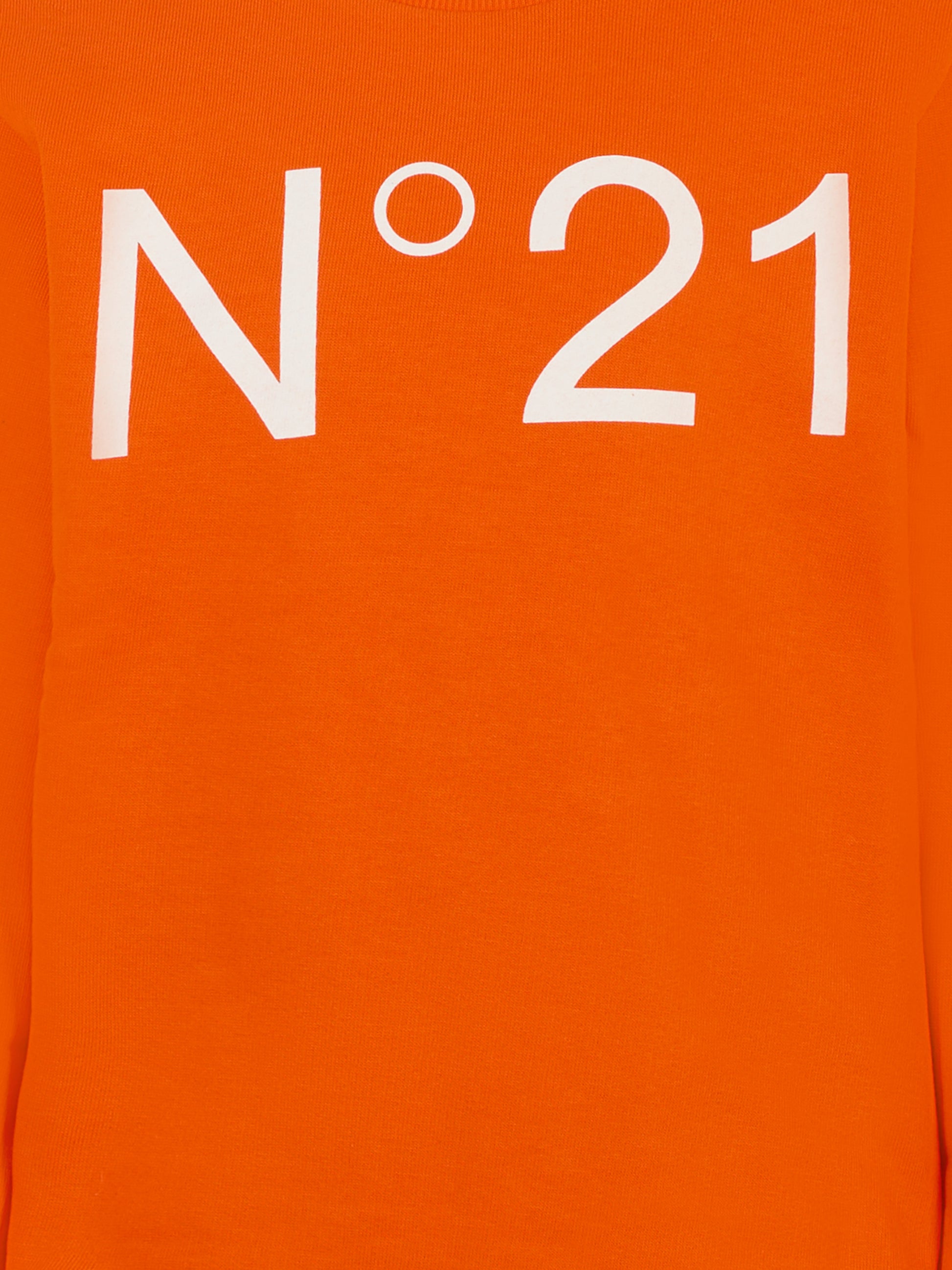 Felpa arancione per bambini con logo,N°21 Kids,N21588 N0154 0N213