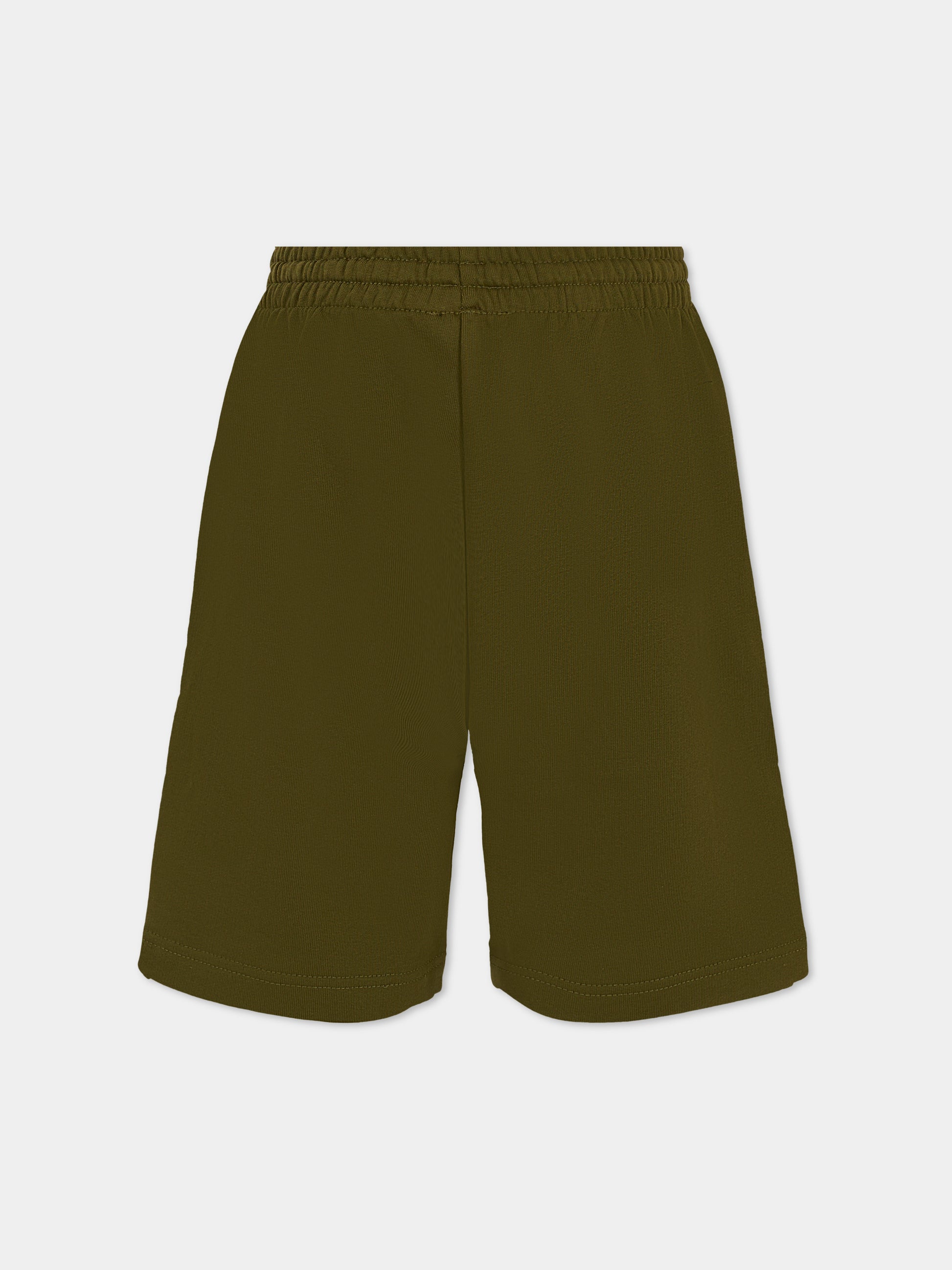 Shorts verdi per bambino con logo,N°21 Kids,N21614 N0154 0N514