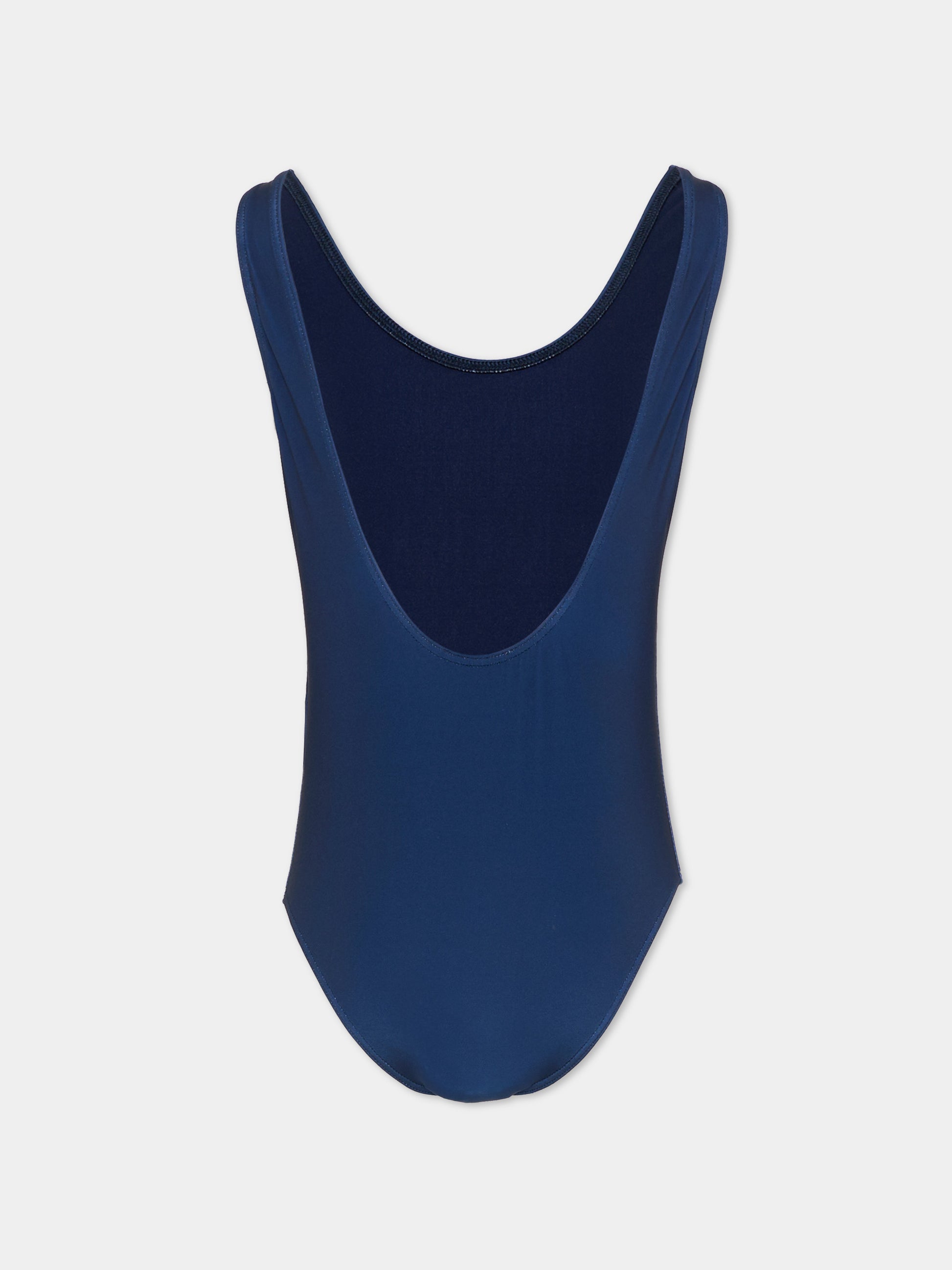 Costume intero blu per bambina con teddy bear,Moschino Kids,H2L00B LKA11 40016