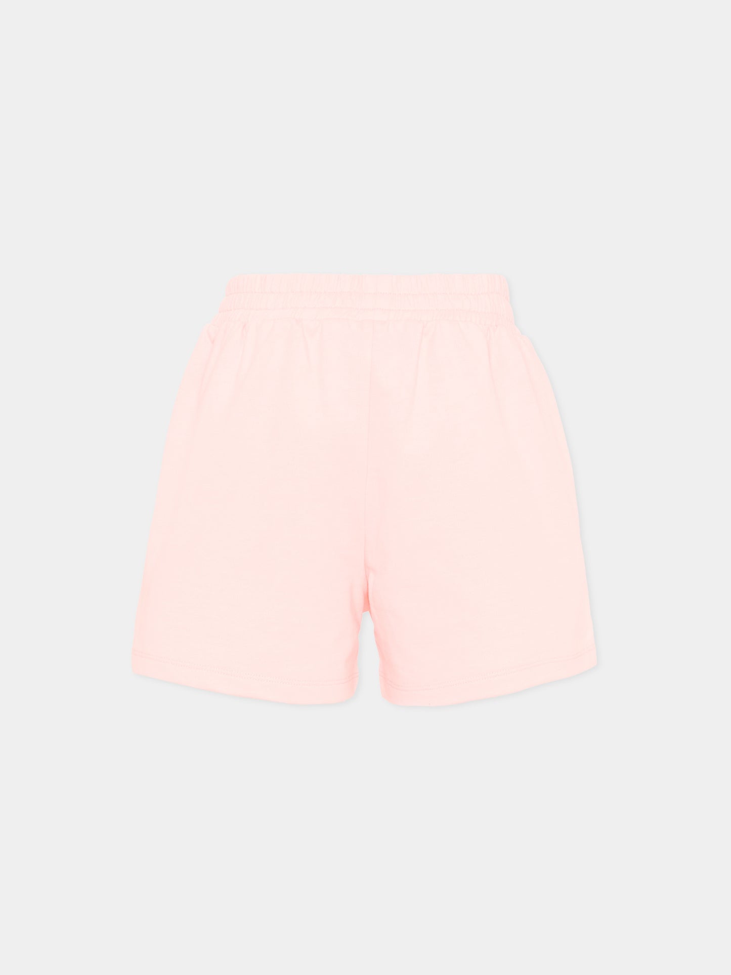 Shorts sportivi rosa per bambina con Teddy Bear,Moschino Kids,HDQ025 LCA19 50209