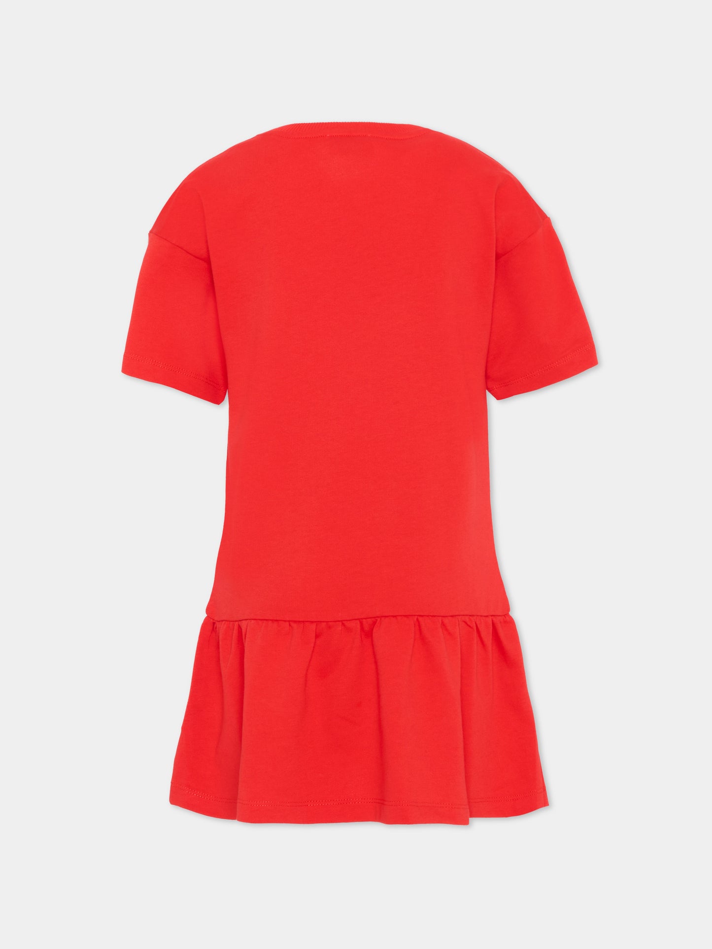 Vestito rosso per bambina con Teddy Bear,Moschino Kids,HDV0HL LCA19 50109