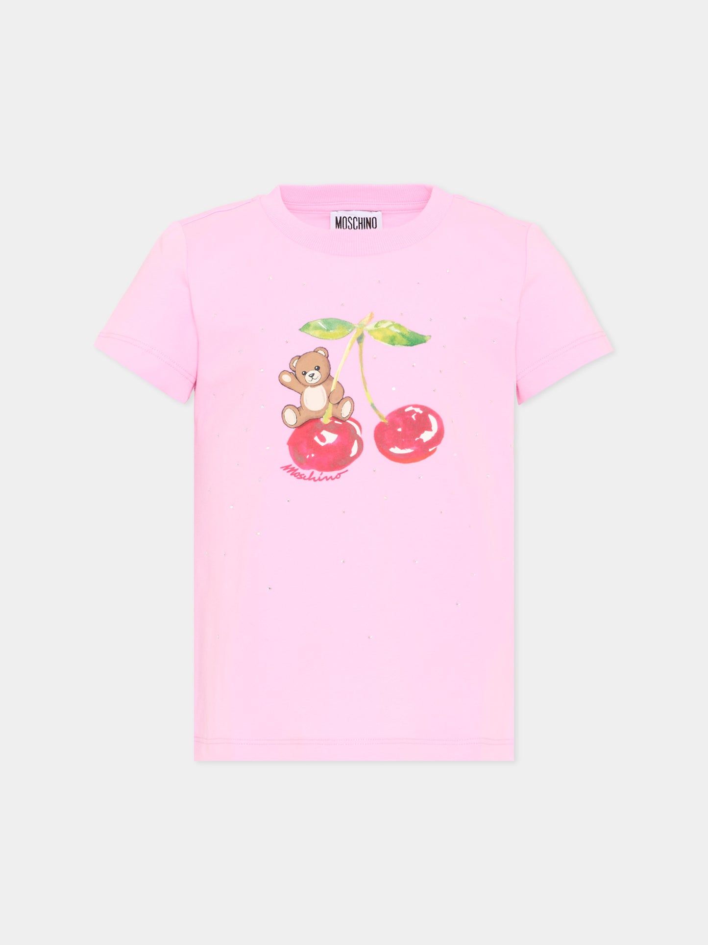 T-Shirt rosa per bambina con Teddy Bear,Moschino Kids,HFM06K LBA10 51473
