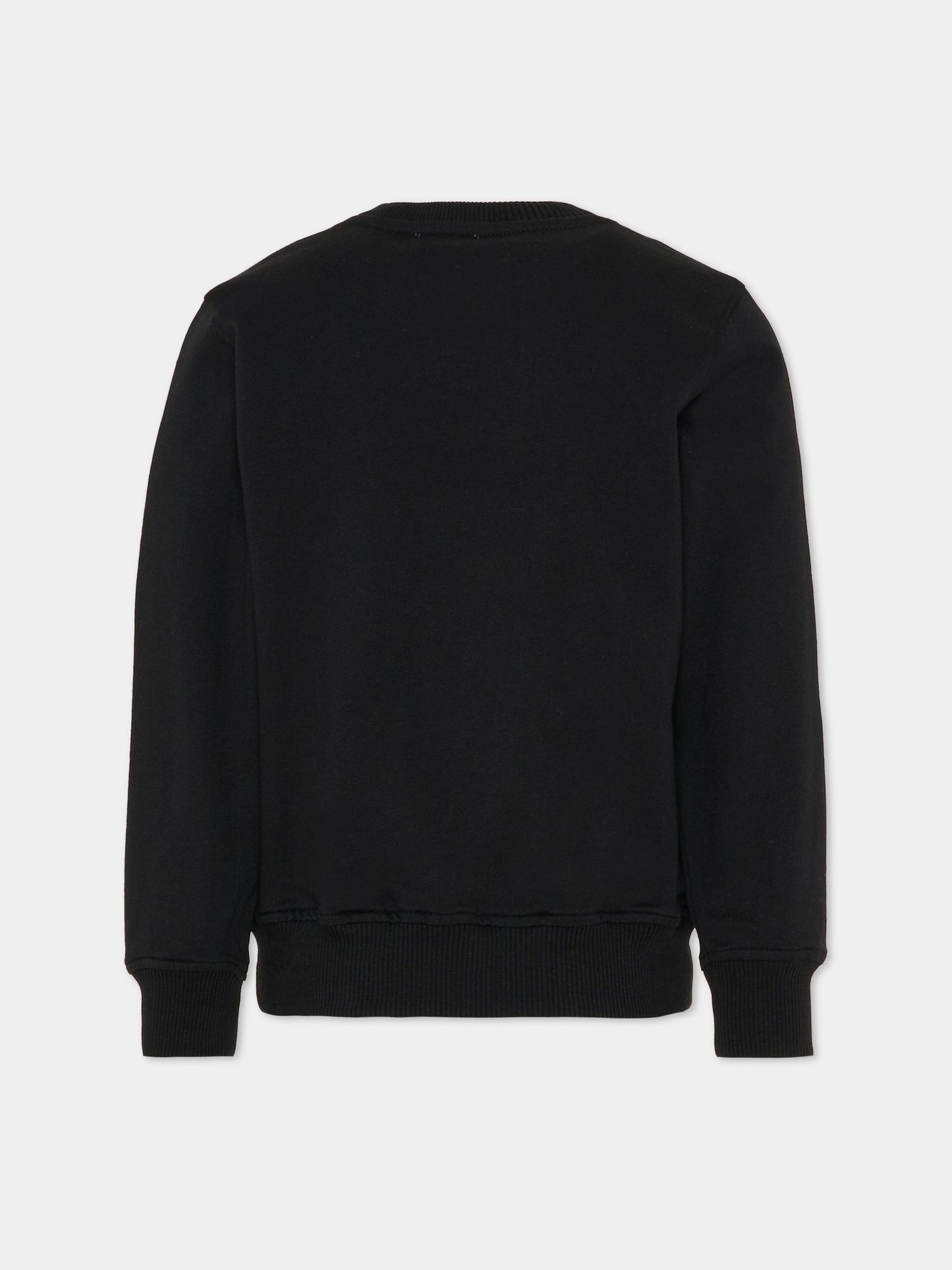 Felpa nera per bambini con Teddy Bear,Moschino Kids,HUF09U LCA19 60100