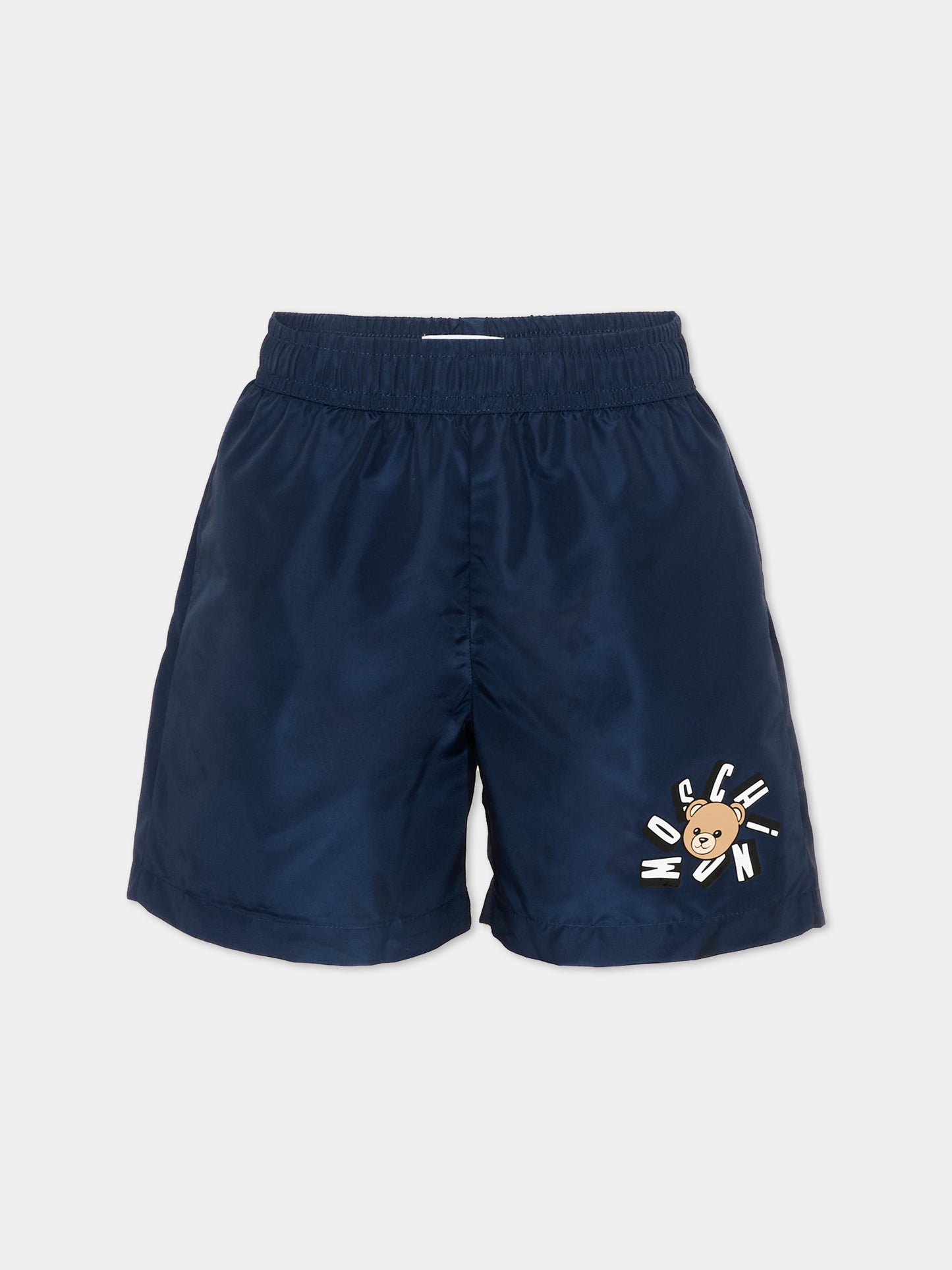 Boxer mare blu per bambino con Teddy Bear,Moschino Kids,HUL01L LKA02 40016