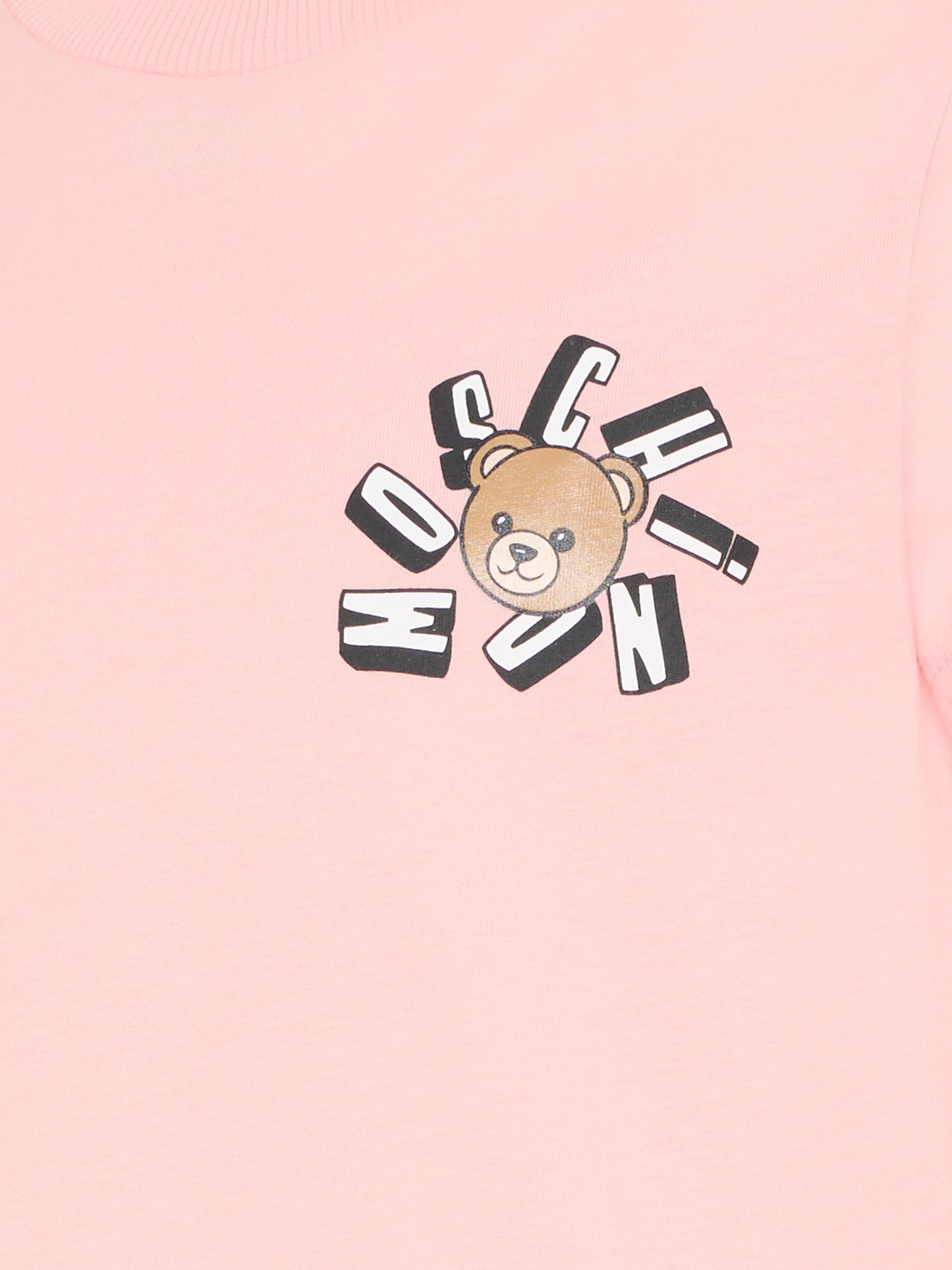 T-shirt rosa per bambina con Teddy Bear,Moschino Kids,HUM05O LAA03 50209