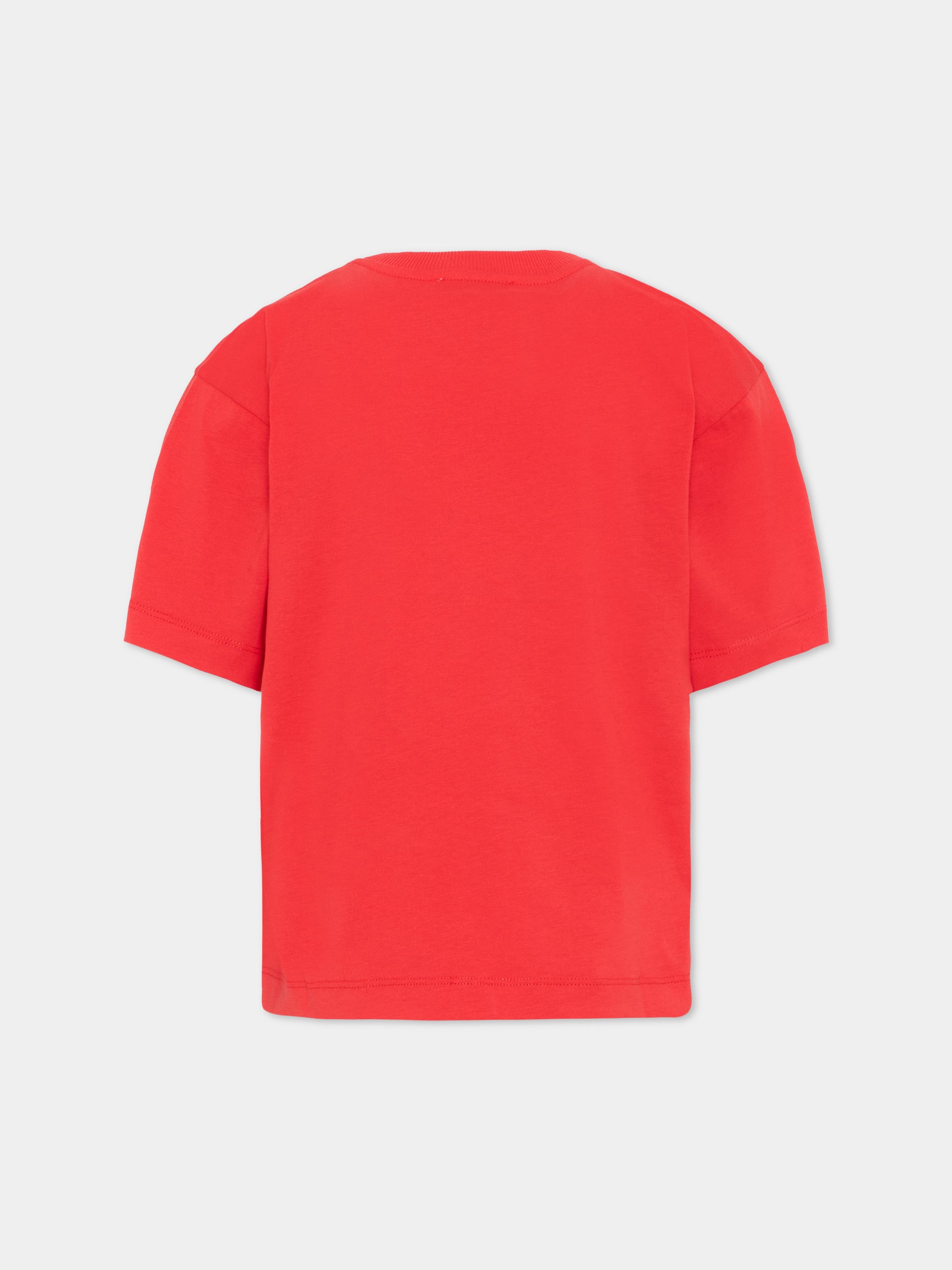 T-Shirt rossa per bambini con Teddy Bear,Moschino Kids,HUM05P LAA23 50109