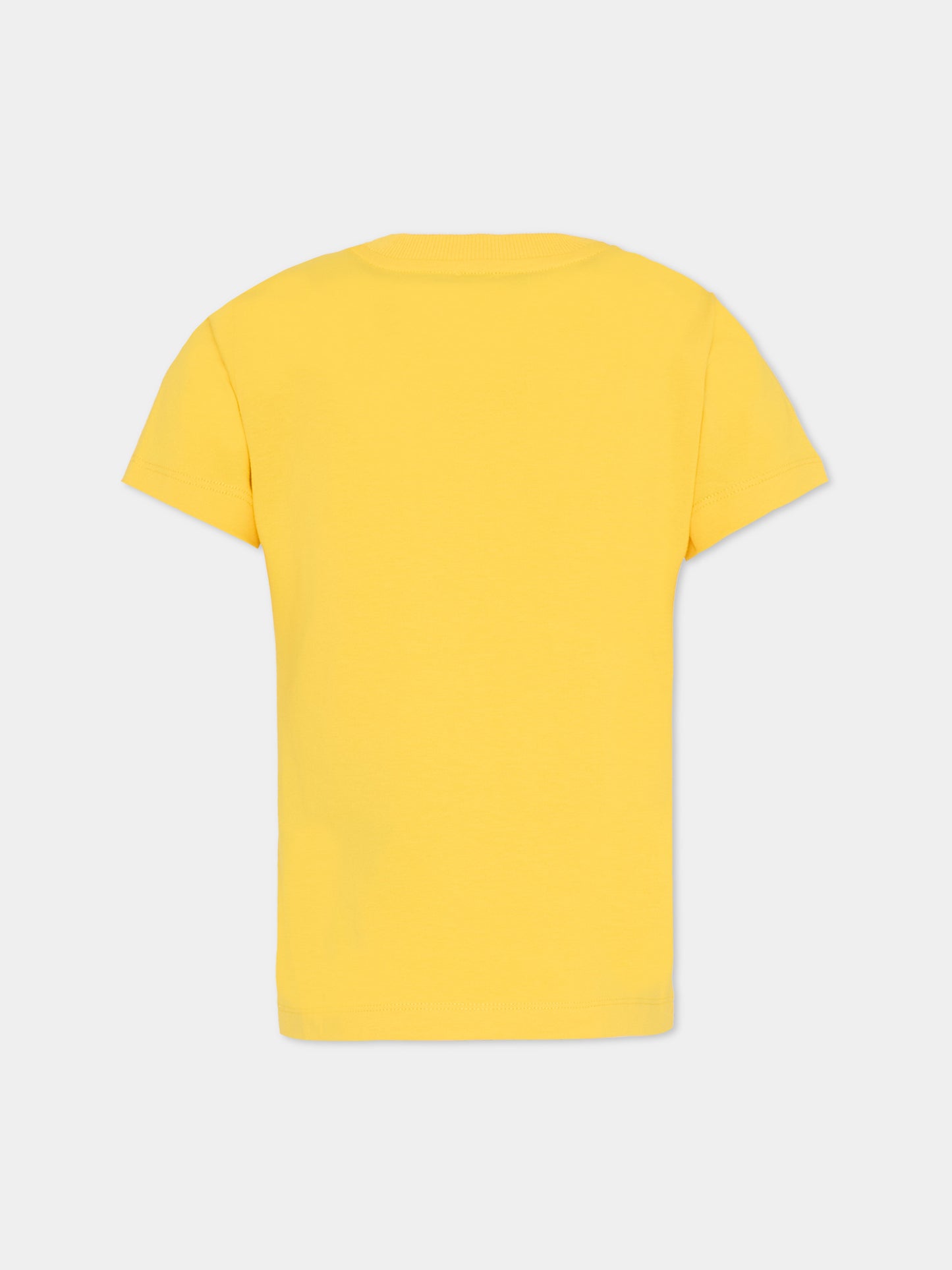 T-shirt gialla per bambini con logo,Moschino Kids,HUM05U LBA10 50577