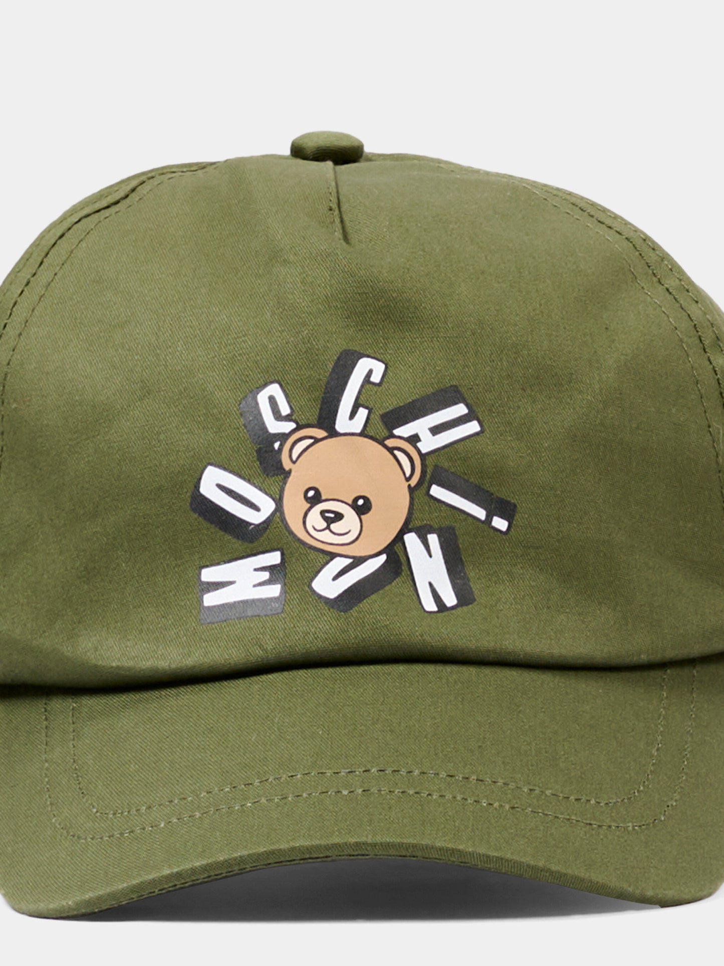 Cappello con visiera verde per bambino con Teddy Bear,Moschino Kids,HVX01N LOA00 30037