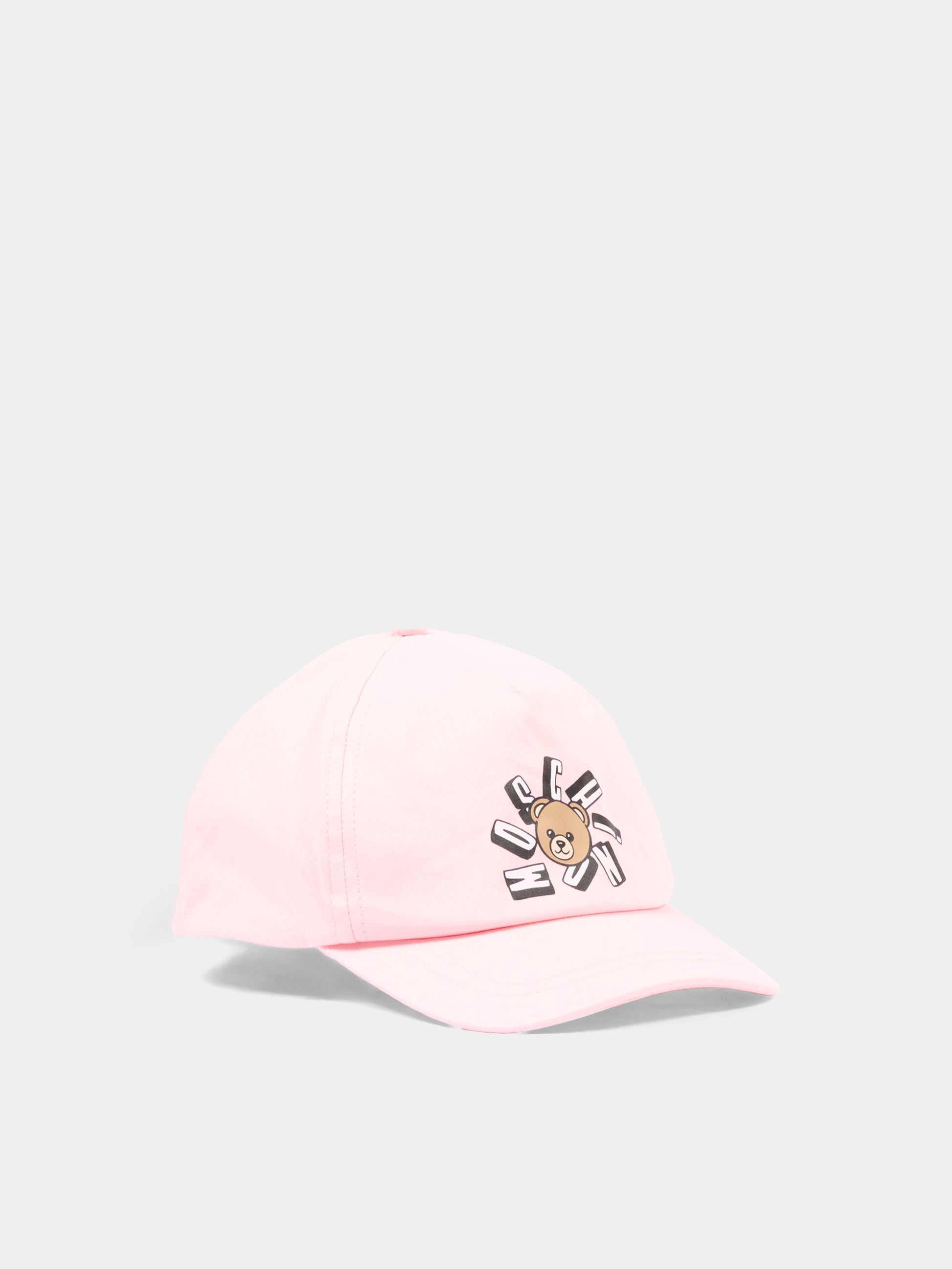 Cappello rosa per bambina con Teddy Bear,Moschino Kids,HVX01N LOA00 50209